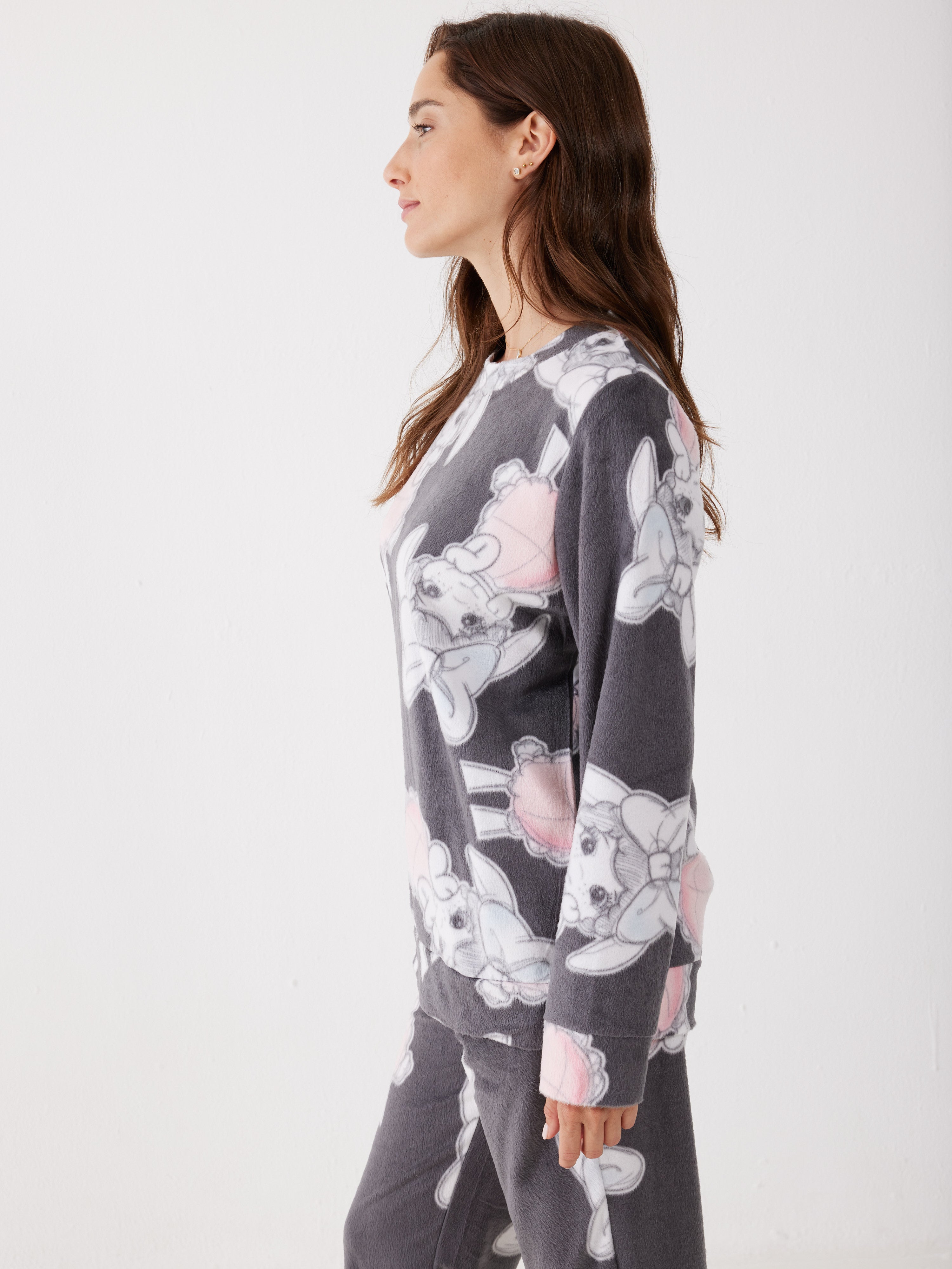 פיג'מת פיפה מינק - אפור כהה