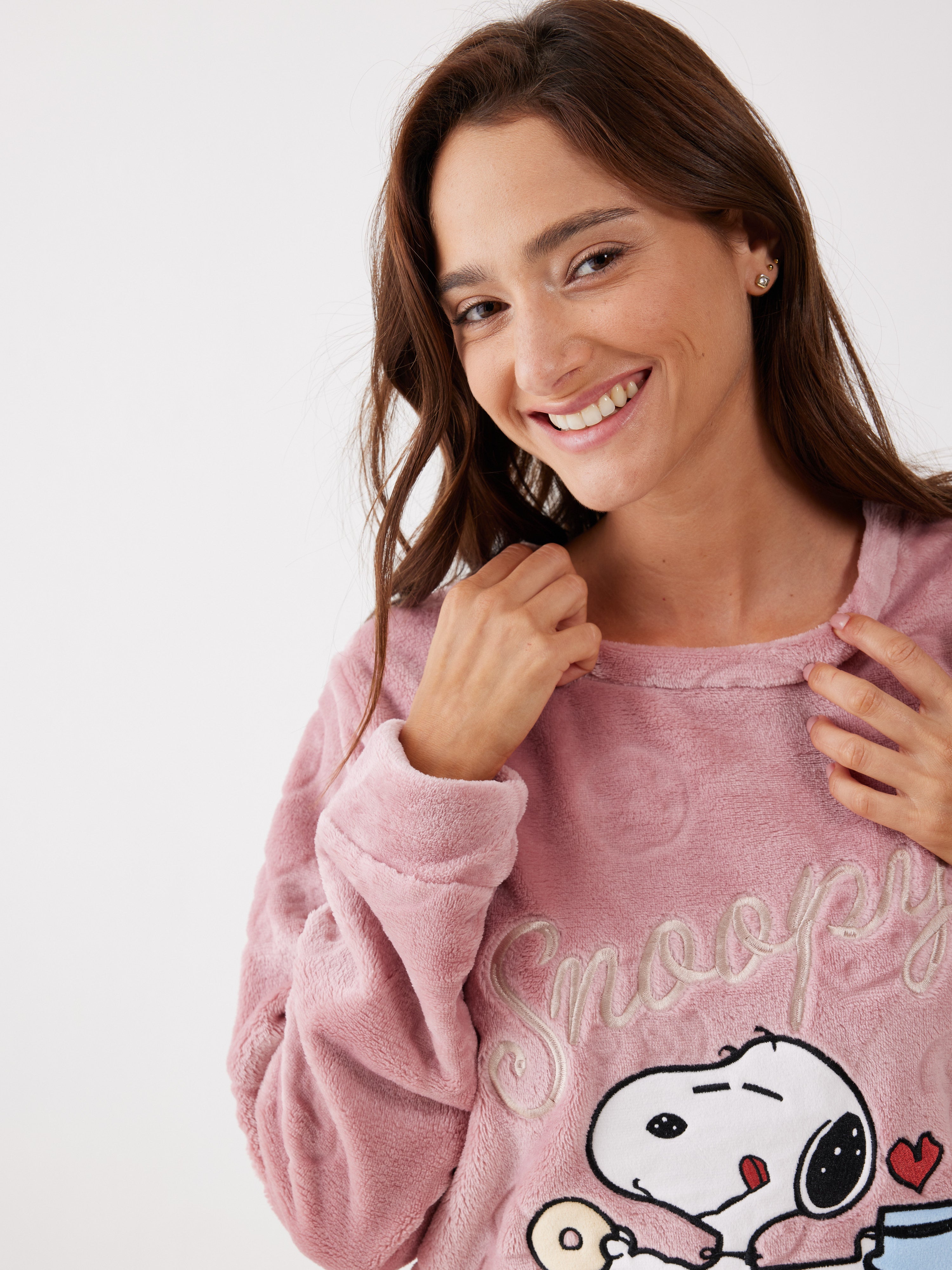 פיג'מה סנופי פלאפי - ורוד מעושן