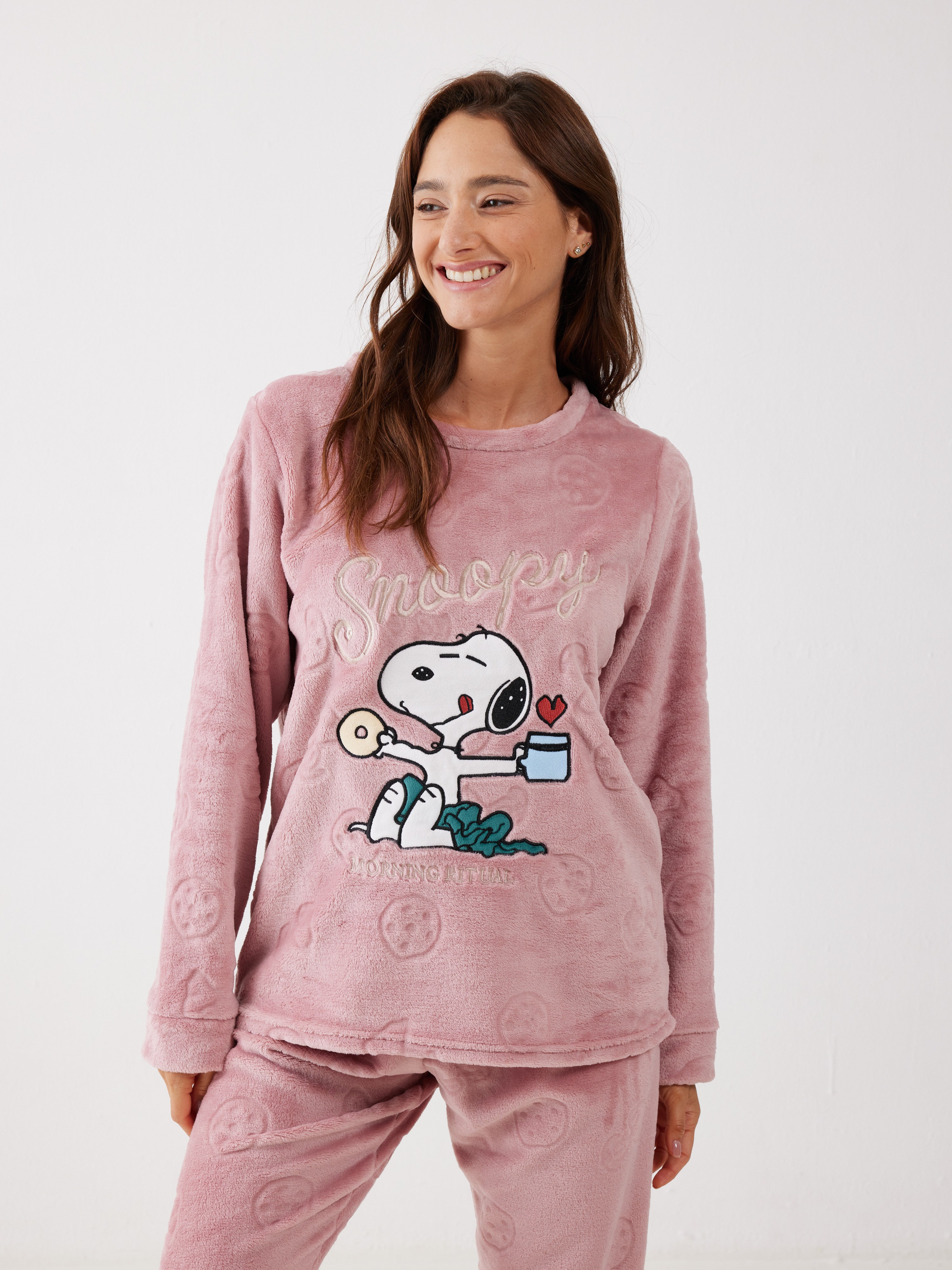 פיג'מה סנופי פלאפי - ורוד מעושן