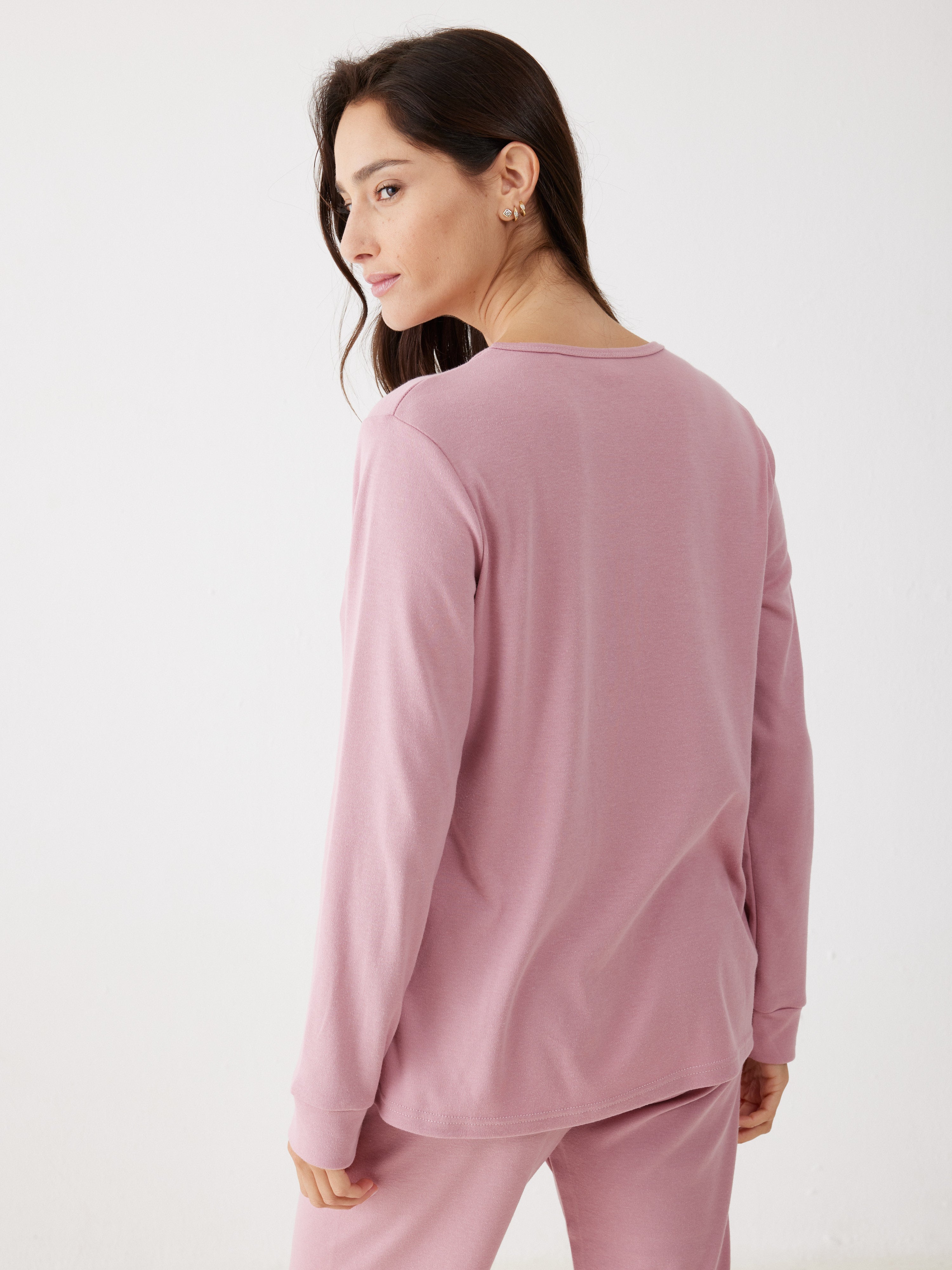 פיג'מה סנופי אינטרלוק -  ורוד מעושן