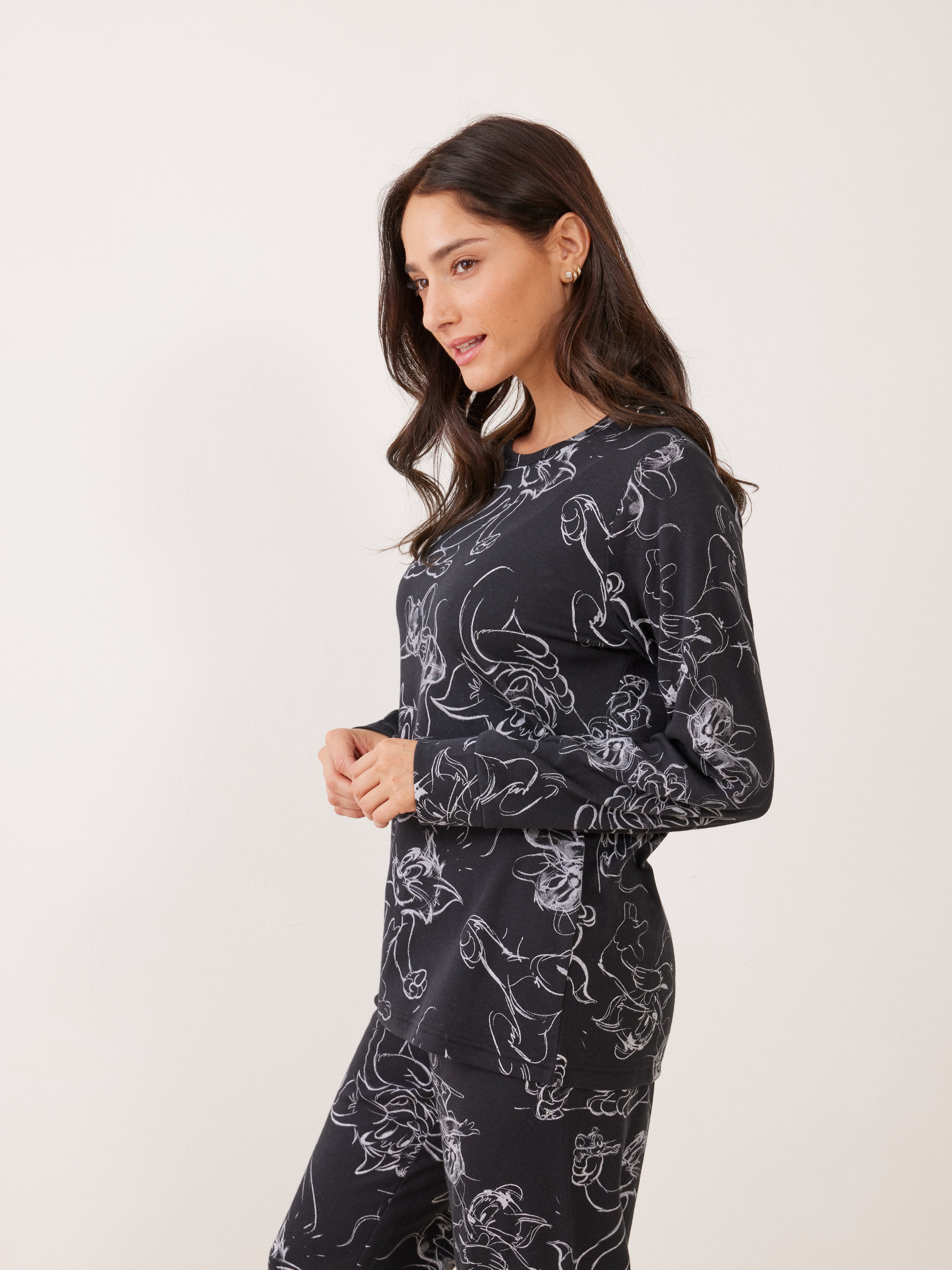 פיג'מה אינטרלוק TOM&JERRY - שחור