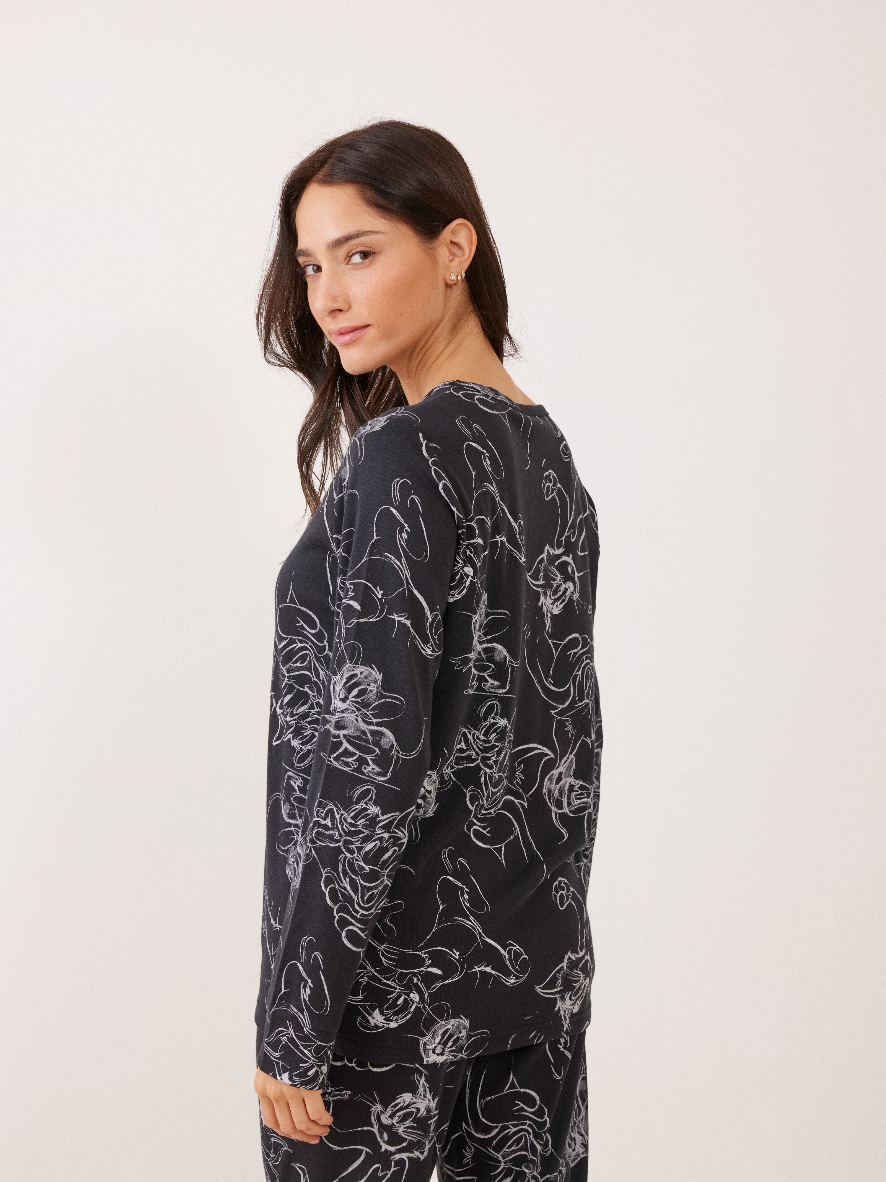 פיג'מה אינטרלוק TOM&JERRY - שחור