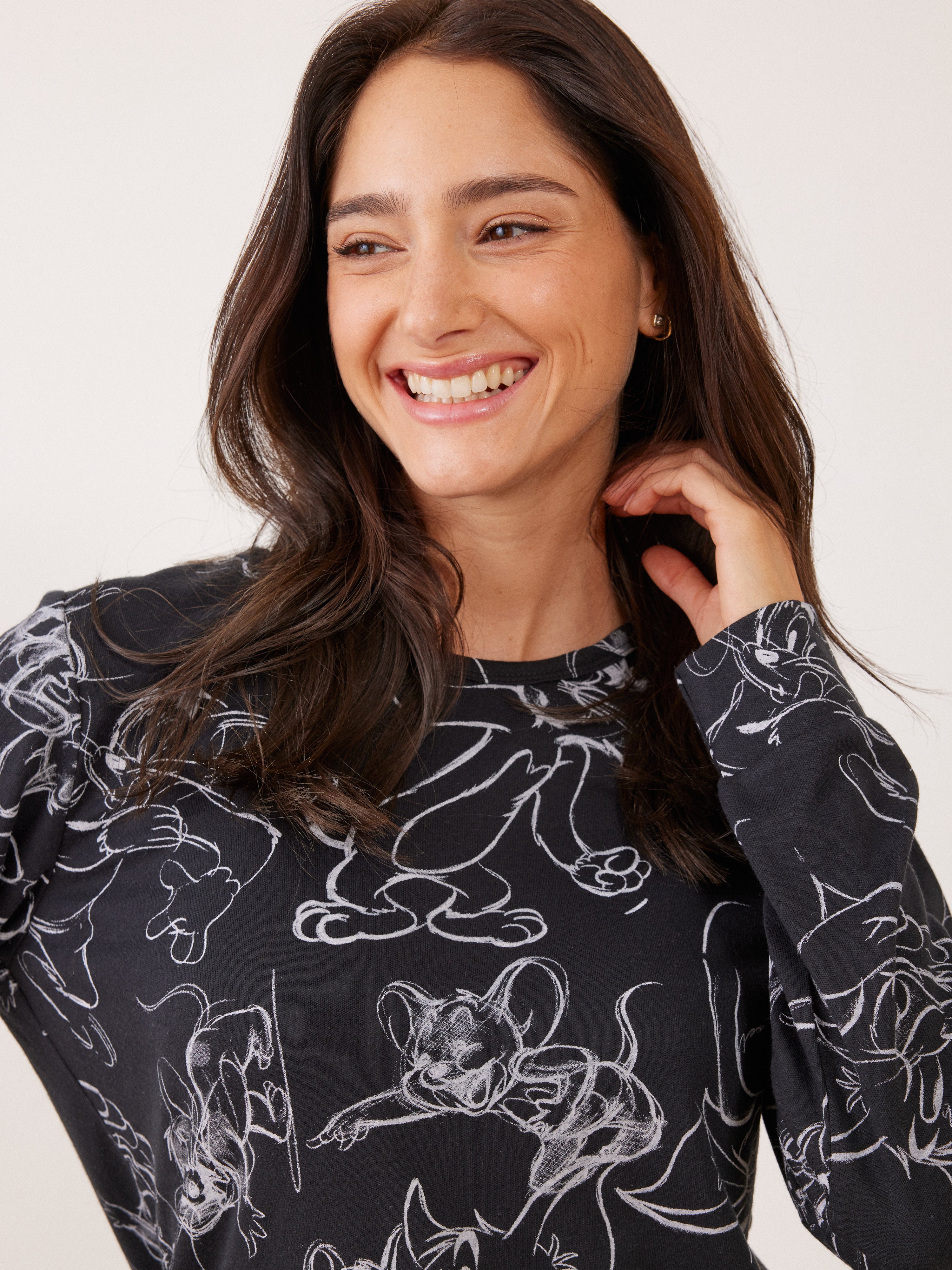 פיג'מה אינטרלוק TOM&JERRY - שחור