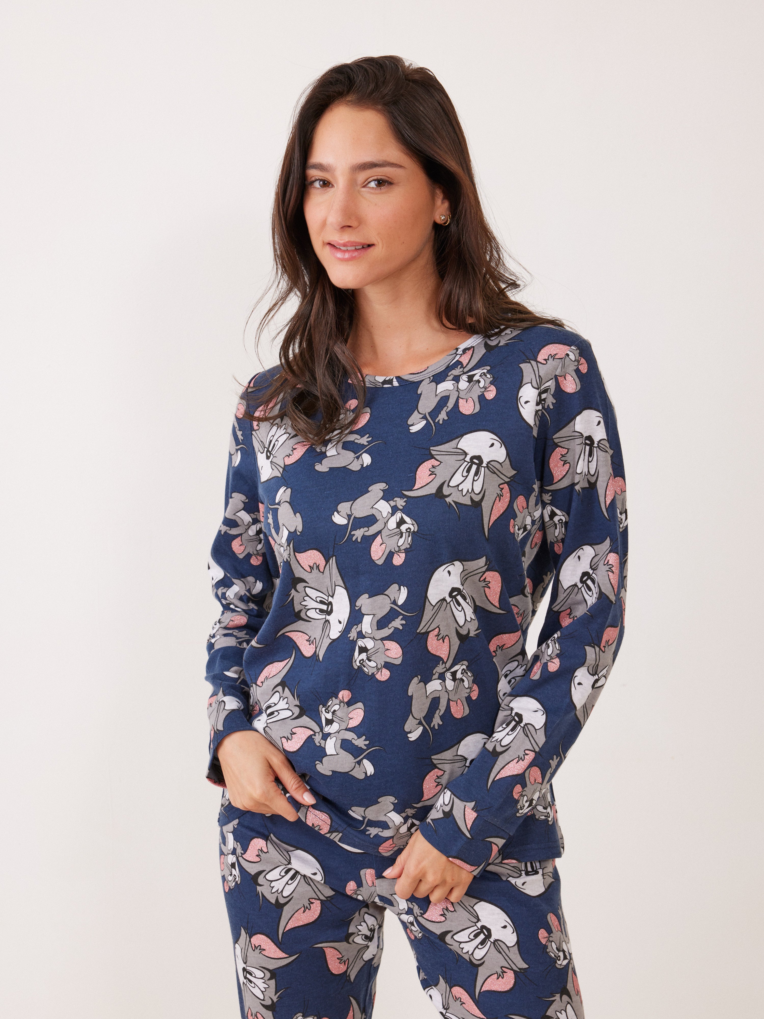 פיג'מה אינטרלוק TOM&JERRY - כחול נייבי