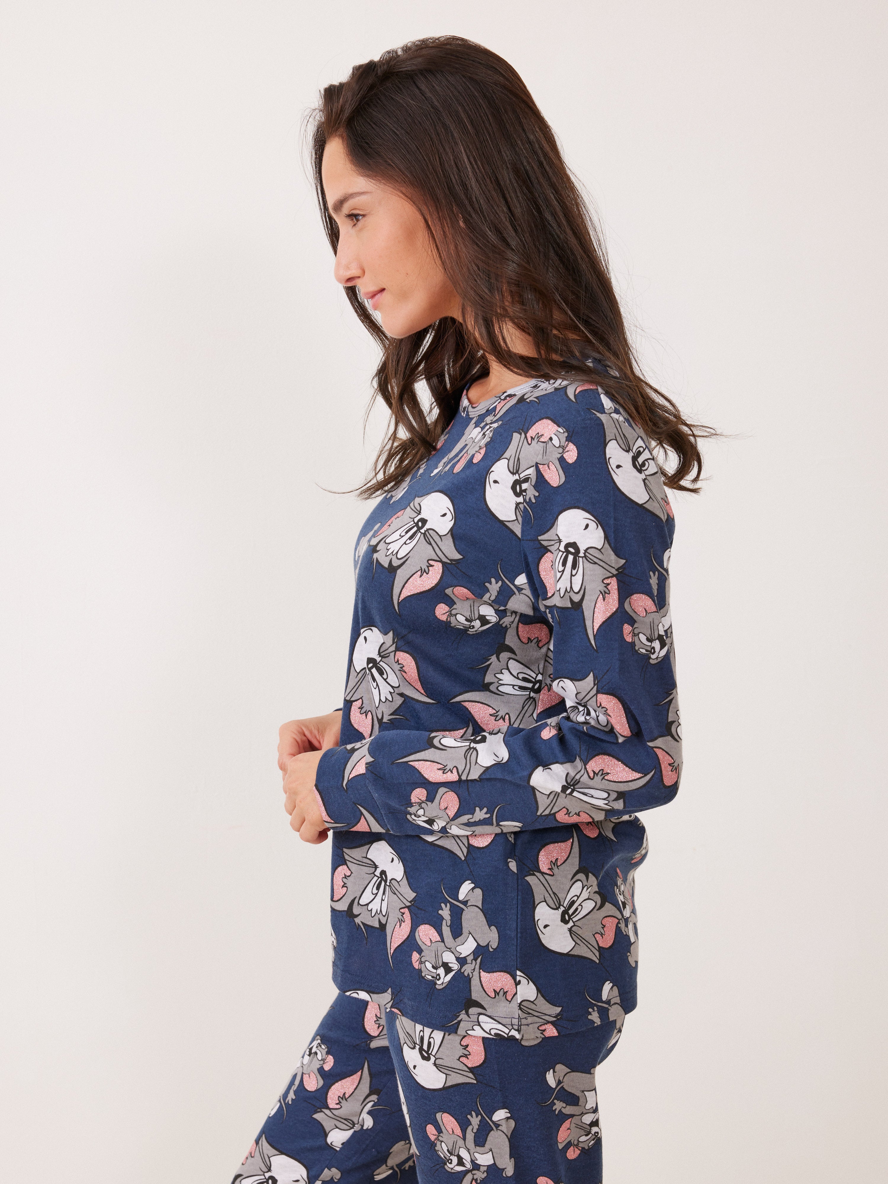 פיג'מה אינטרלוק TOM&JERRY - כחול נייבי