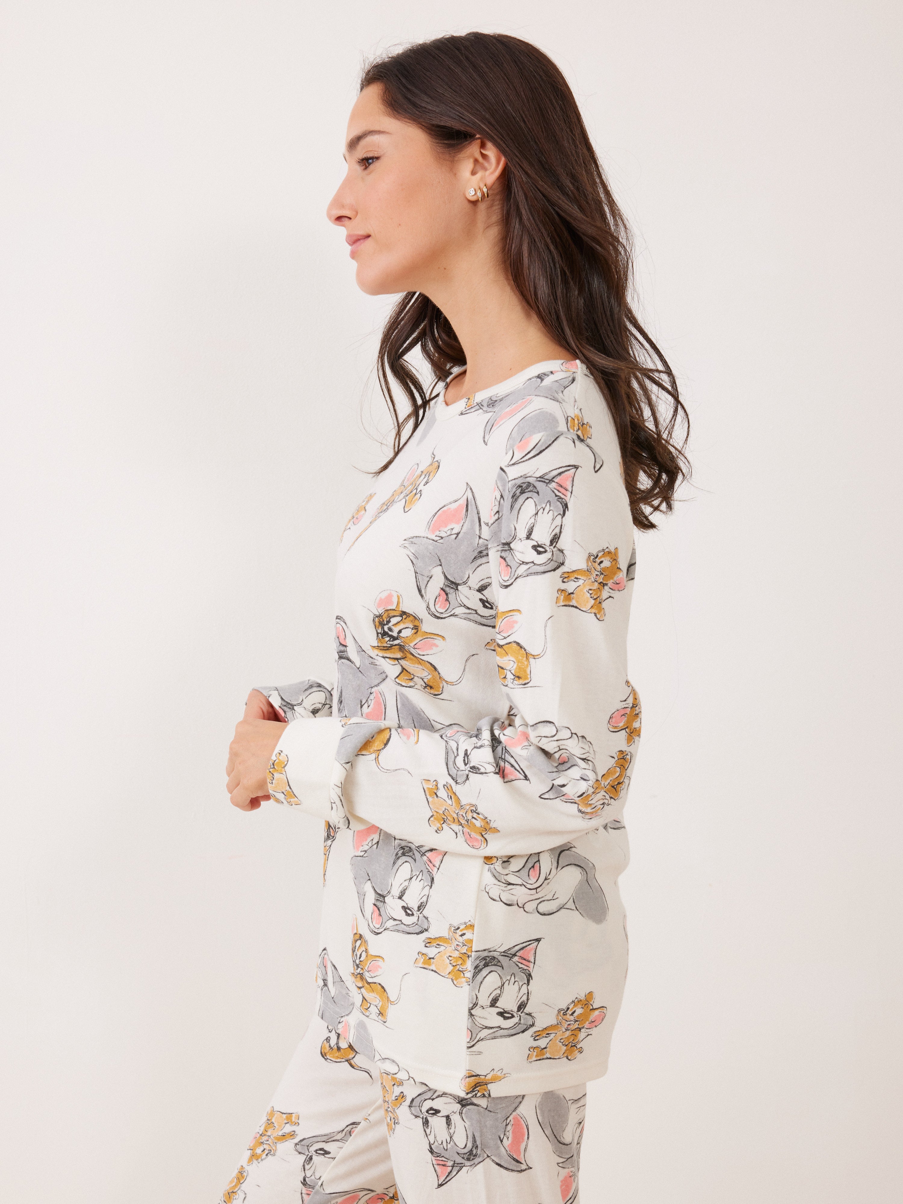 פיג'מה אינטרלוק TOM&JERRY -  שמנת
