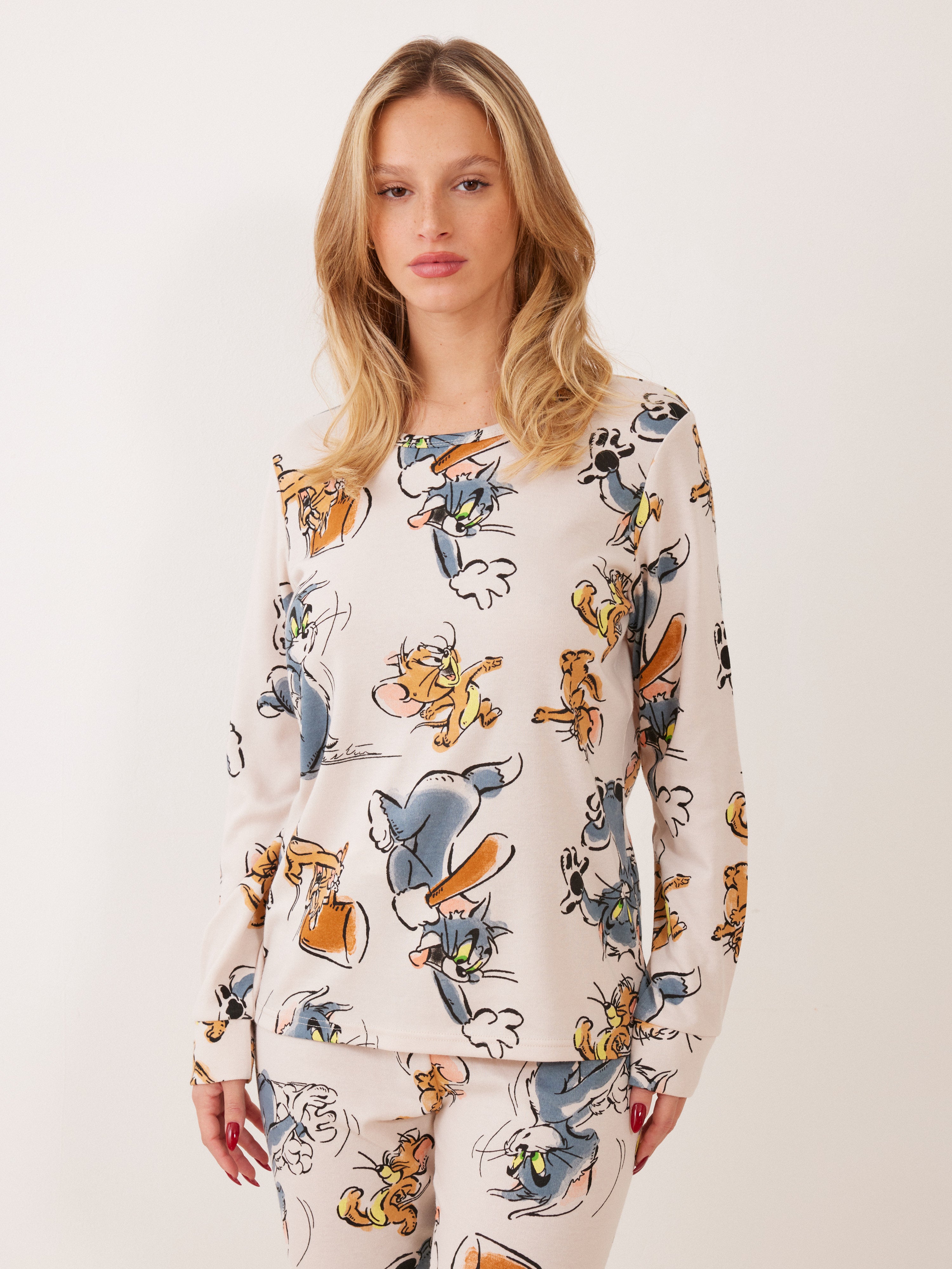 פיג'מה אינטרלוק TOM&JERRY - בז