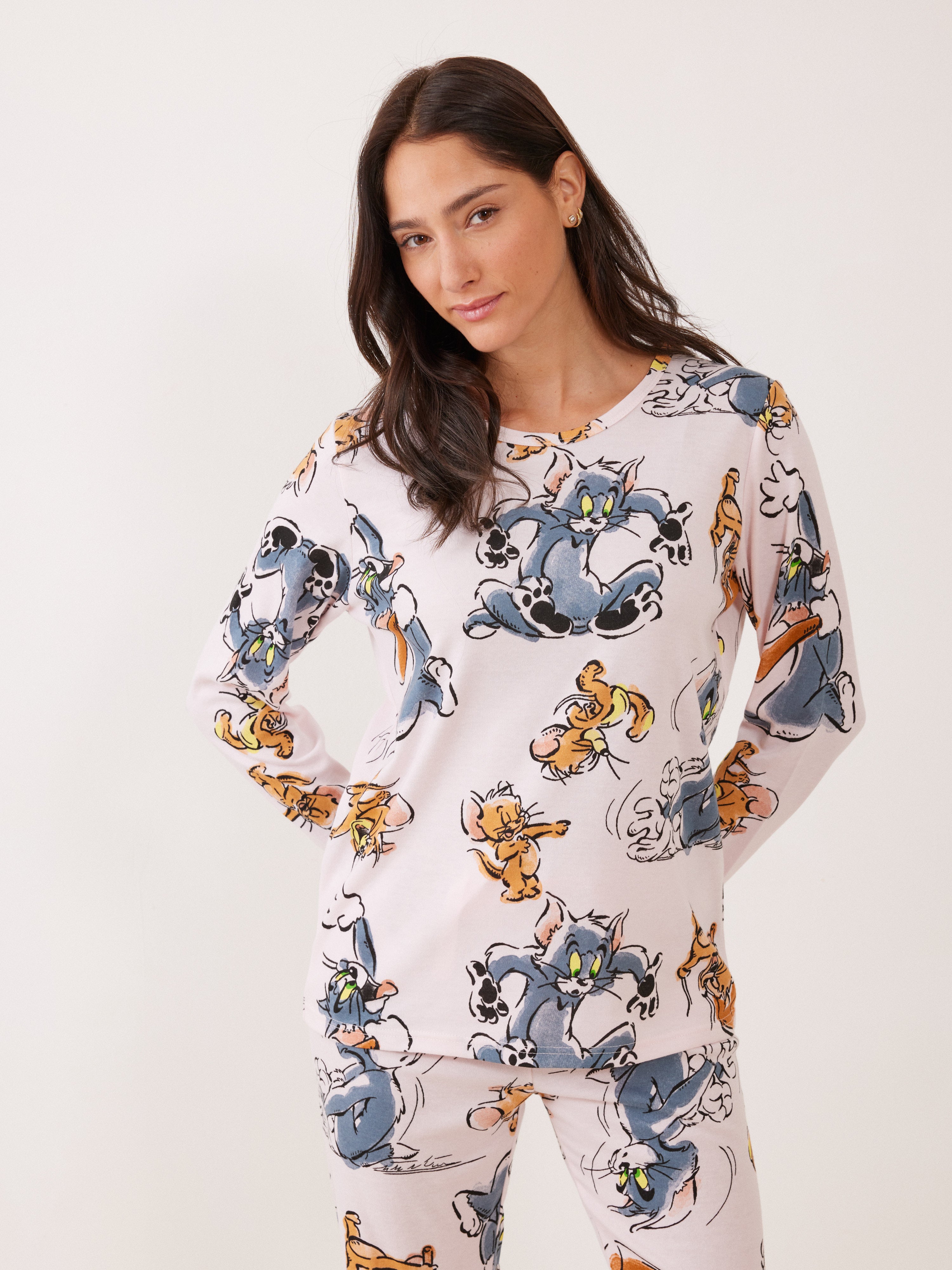 פיג'מה אינטרלוק TOM&JERRY - ורוד