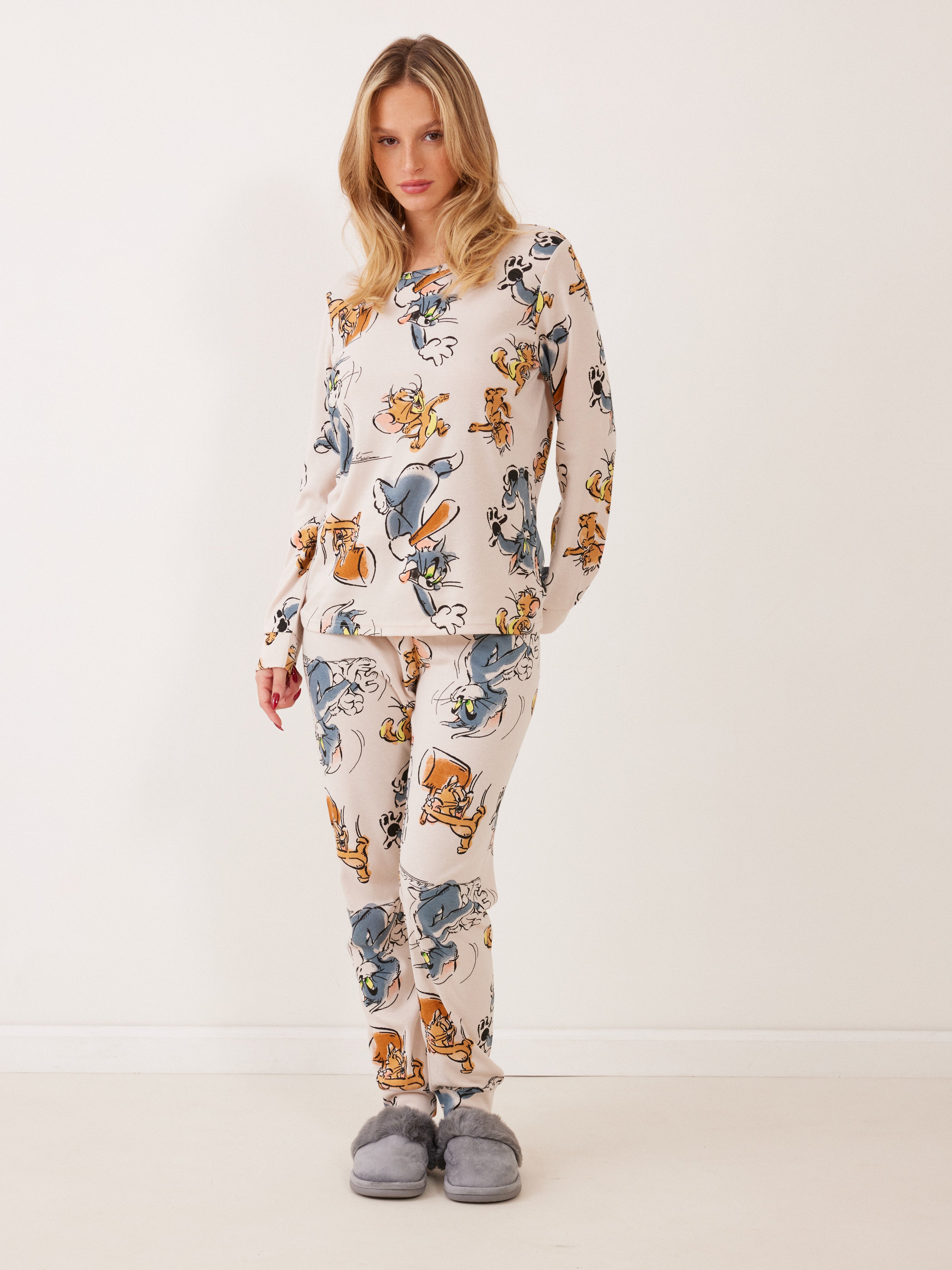 פיג'מה אינטרלוק TOM&JERRY - בז
