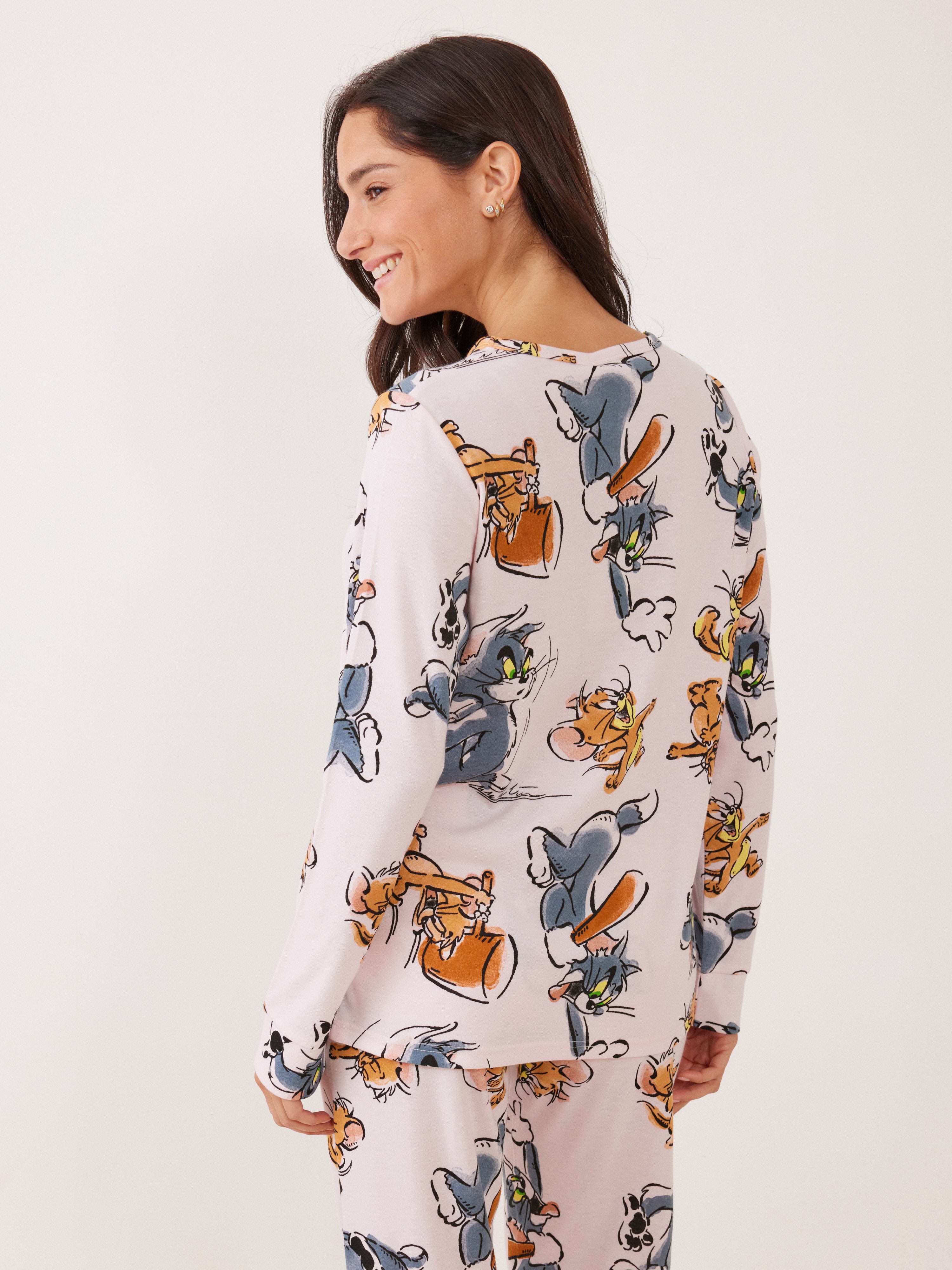 פיג'מה אינטרלוק TOM&JERRY - ורוד