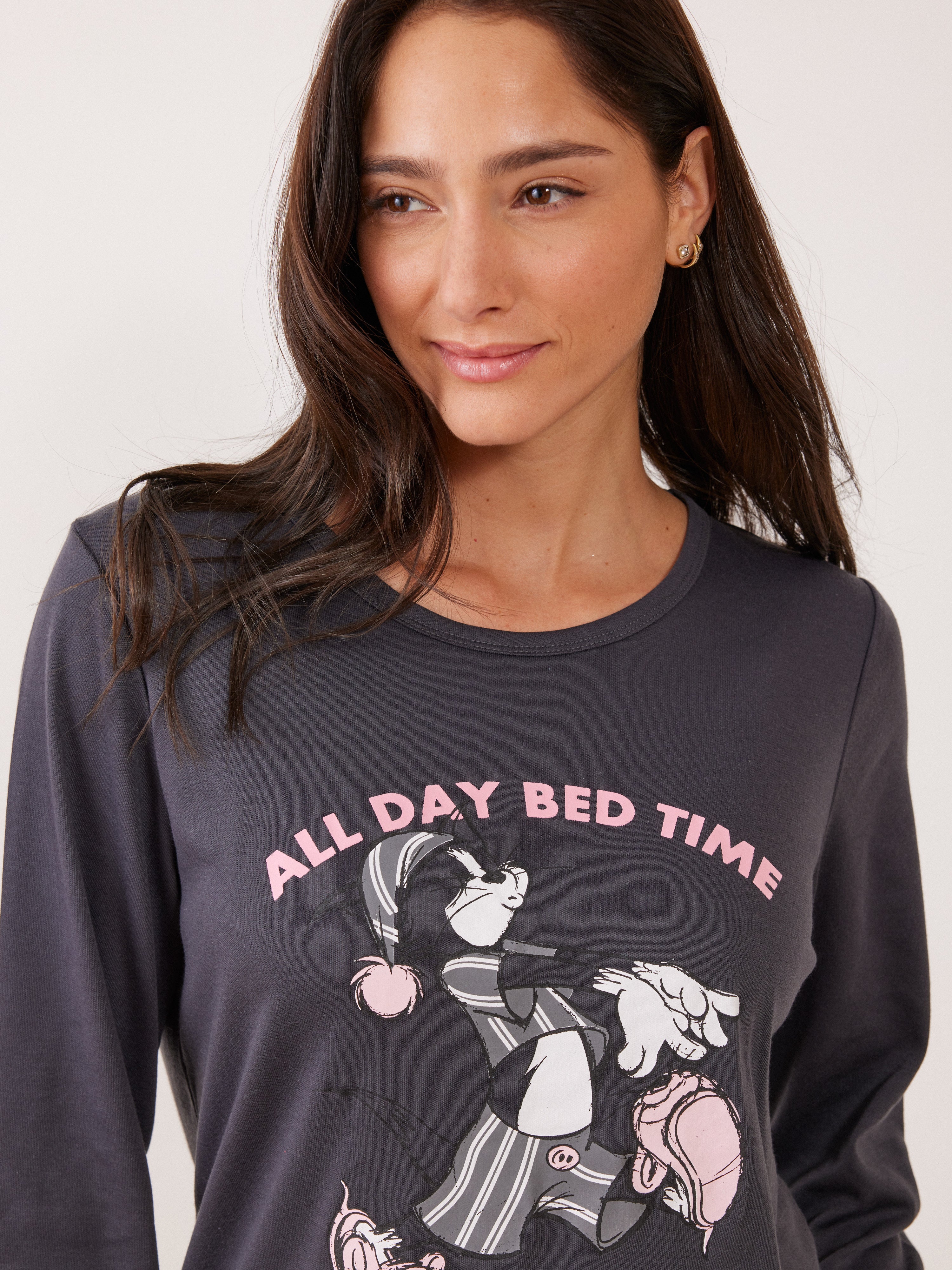 פיג'מה אינטרלוק TOM&JERRY - אפור כהה