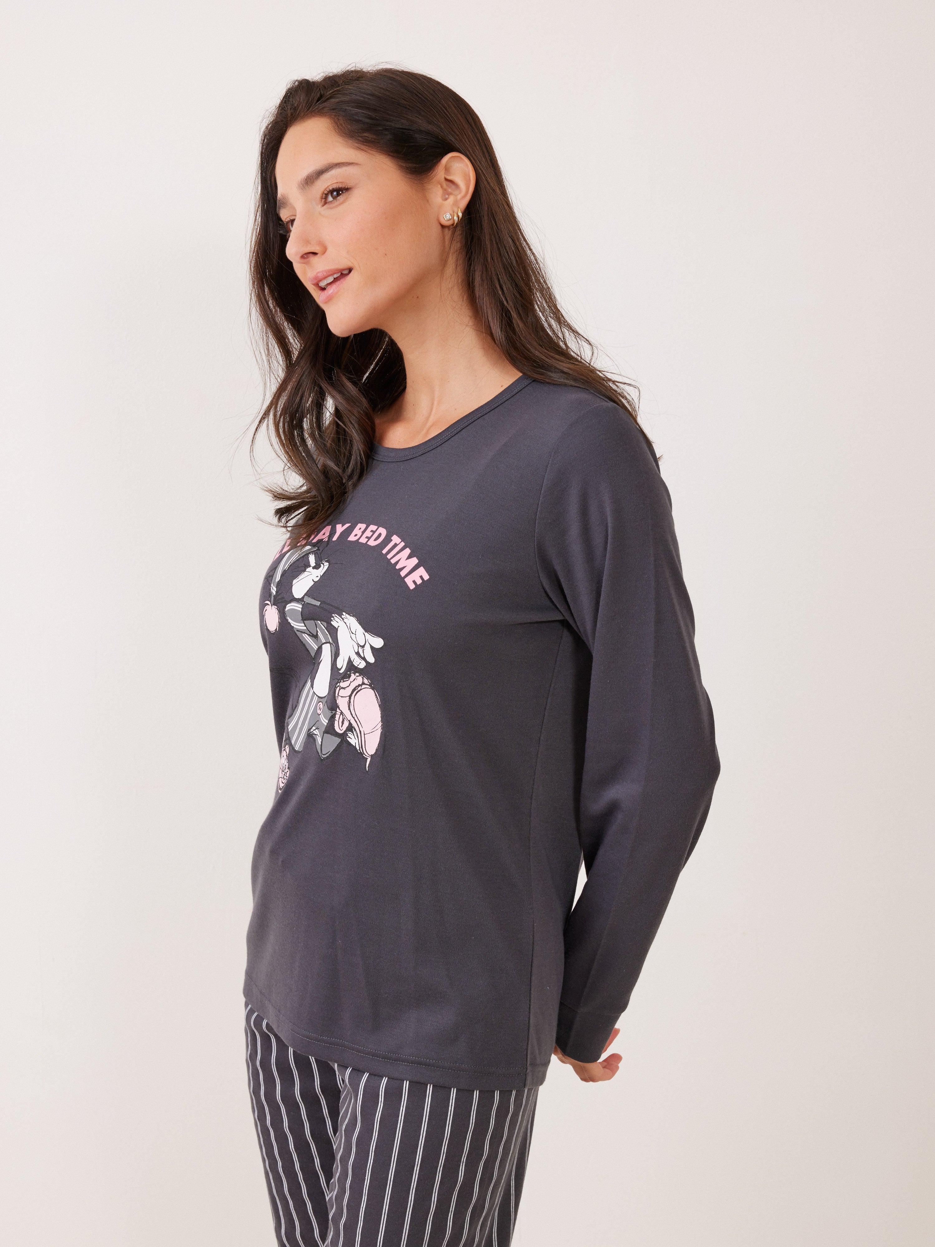 פיג'מה אינטרלוק TOM&JERRY - אפור כהה