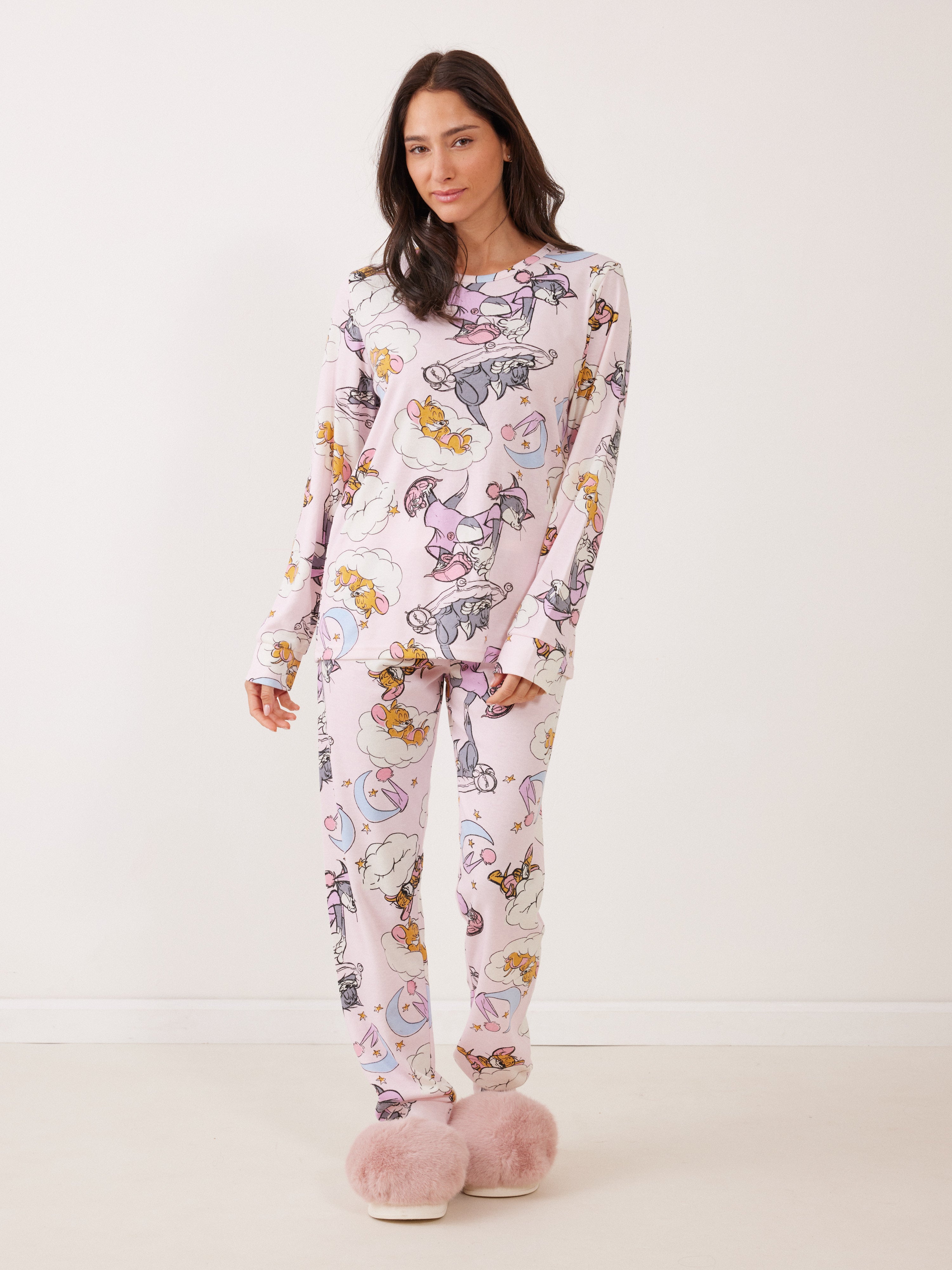 פיג'מה אינטרלוק TOM&JERRY - ורוד