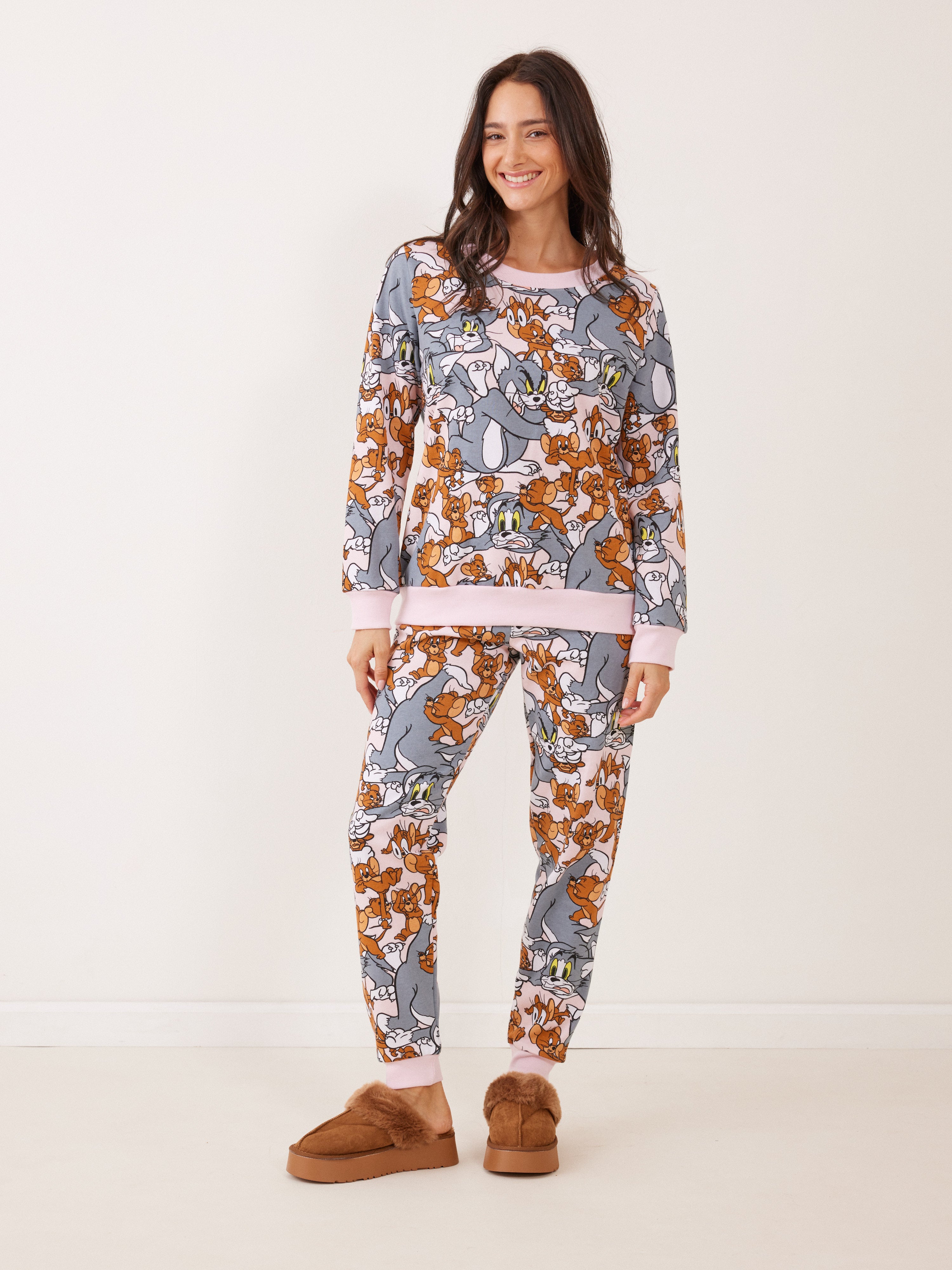 פיג'מה פוטר TOM&JERRY - ורוד