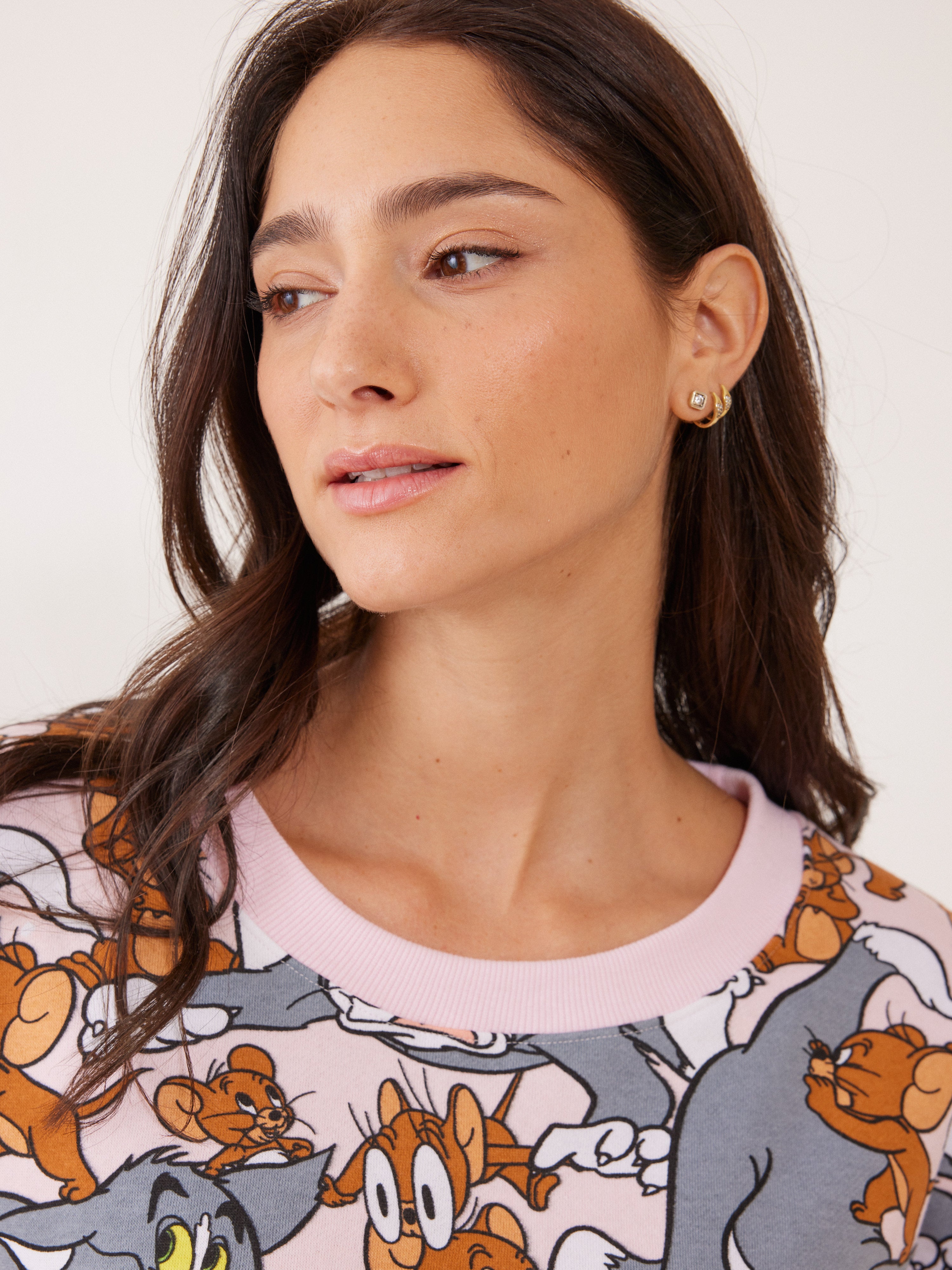 פיג'מה פוטר TOM&JERRY - ורוד