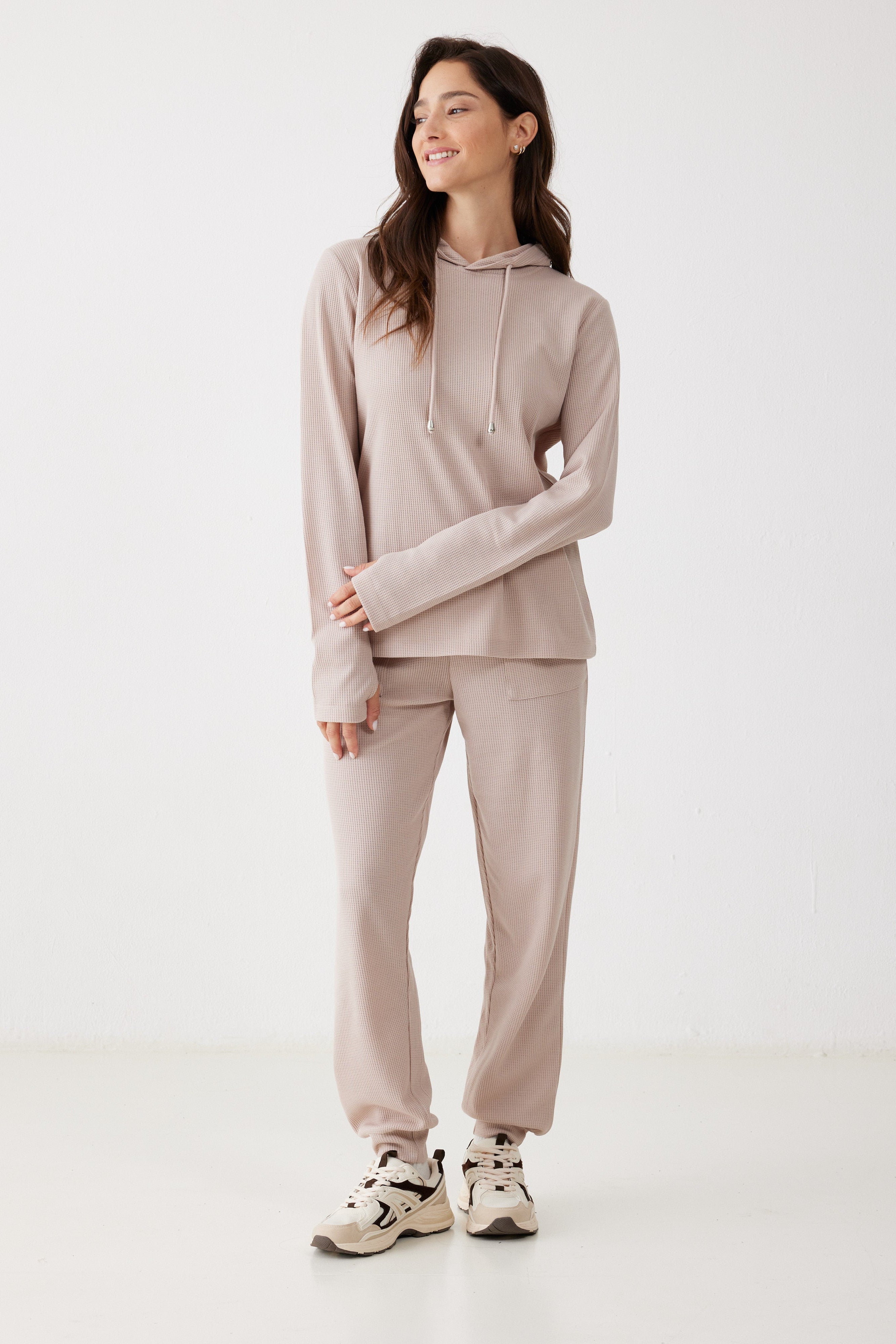 חליפת פנאי קפוצ'ון וואפל - חול