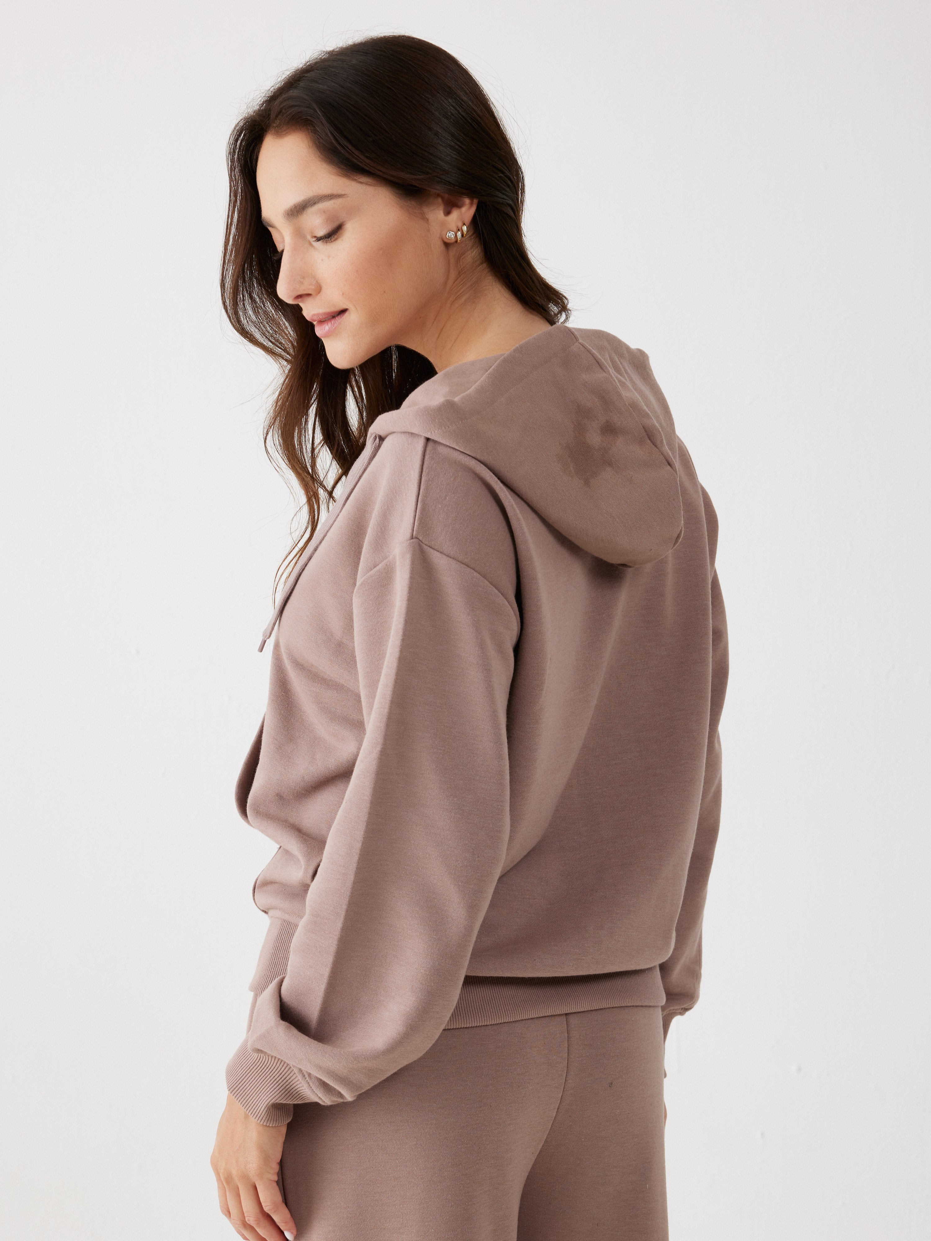 חליפת פנאי פרנץ' טרי - קפה