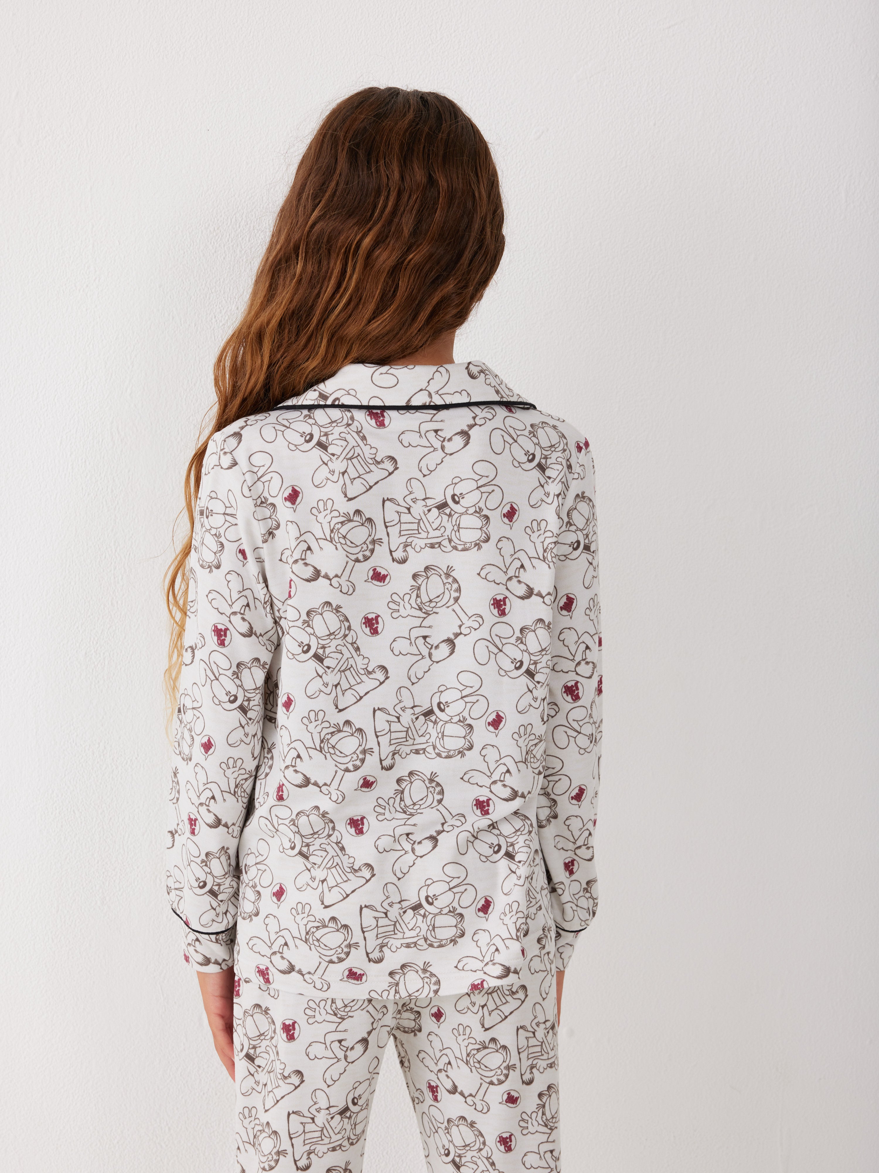 פיג'מה מכופתרת-ילדות גארפילד יאמי - בז'