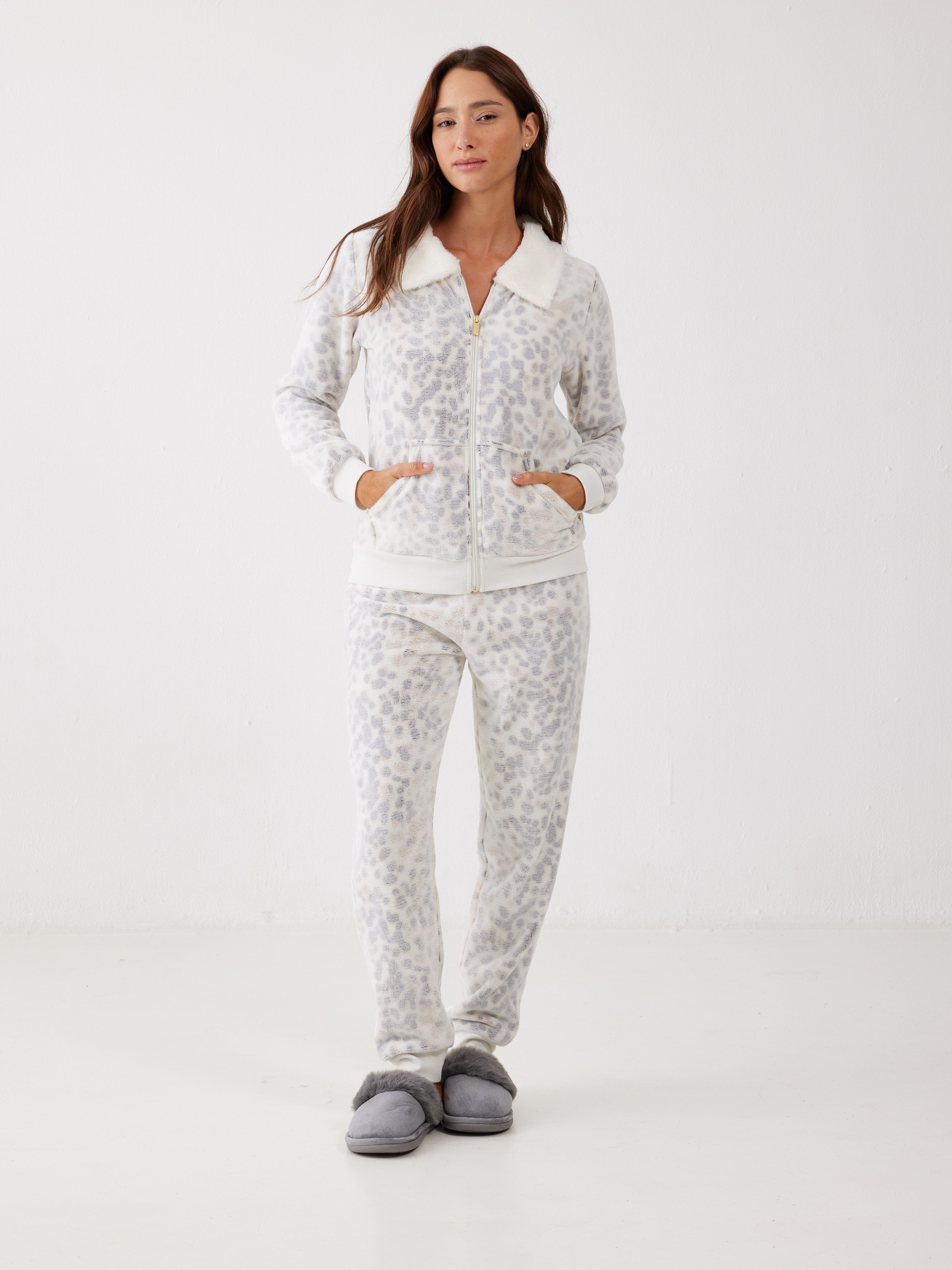 סט פלאפי עם רוכסן - שמנת