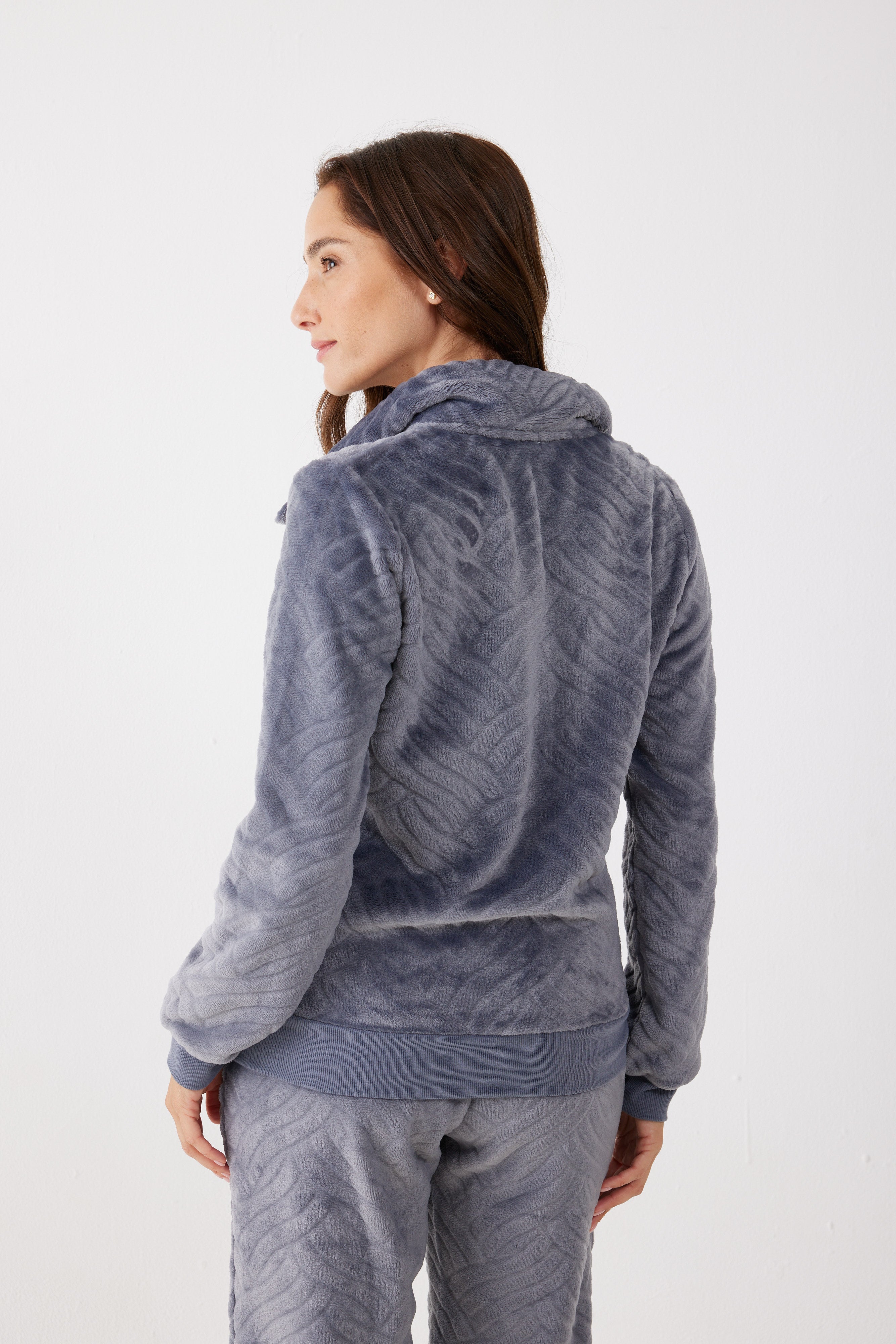 סט פלאפי עם רוכסן - אפור כהה