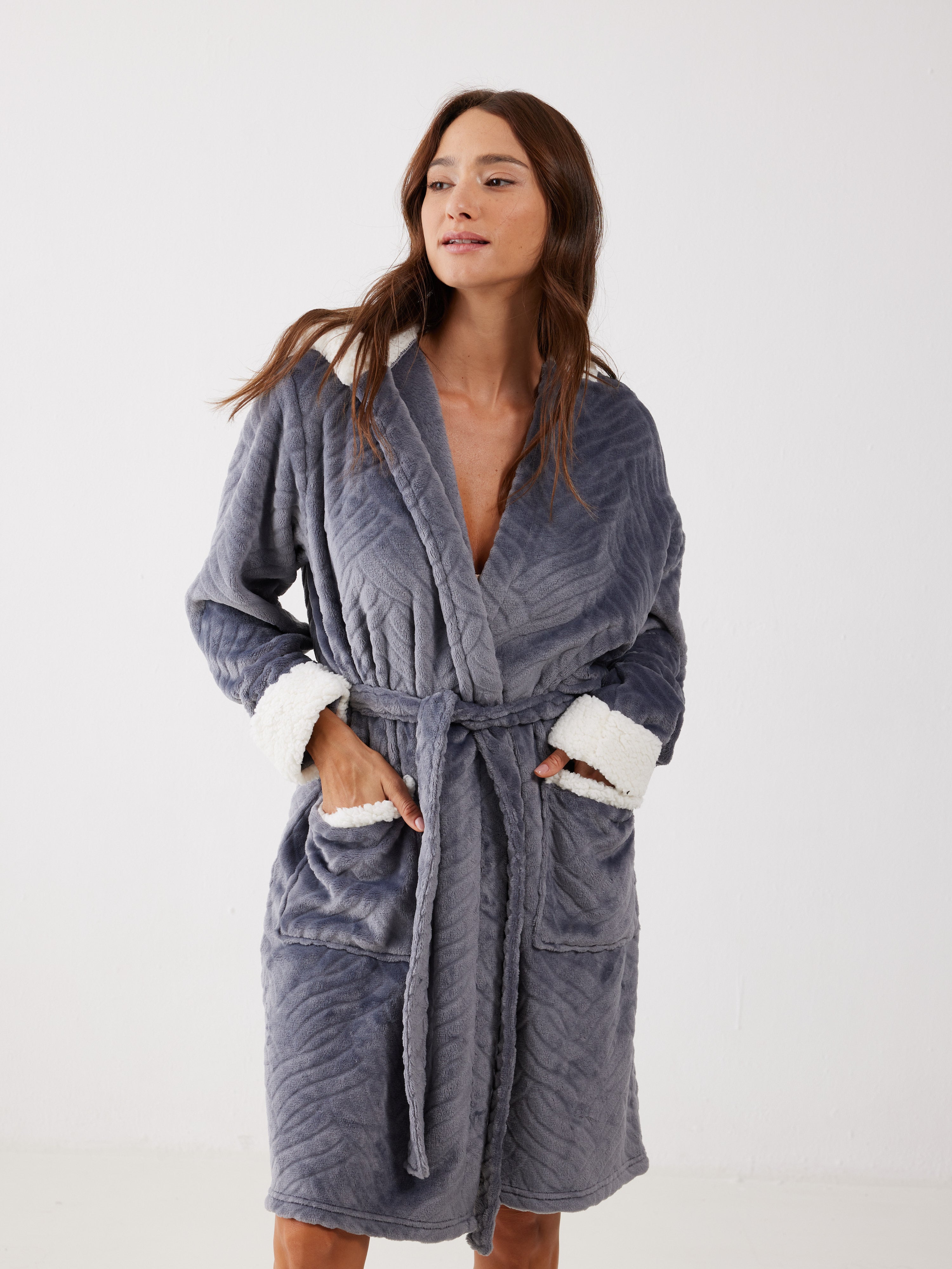 חלוק פלאפי - אפור כהה