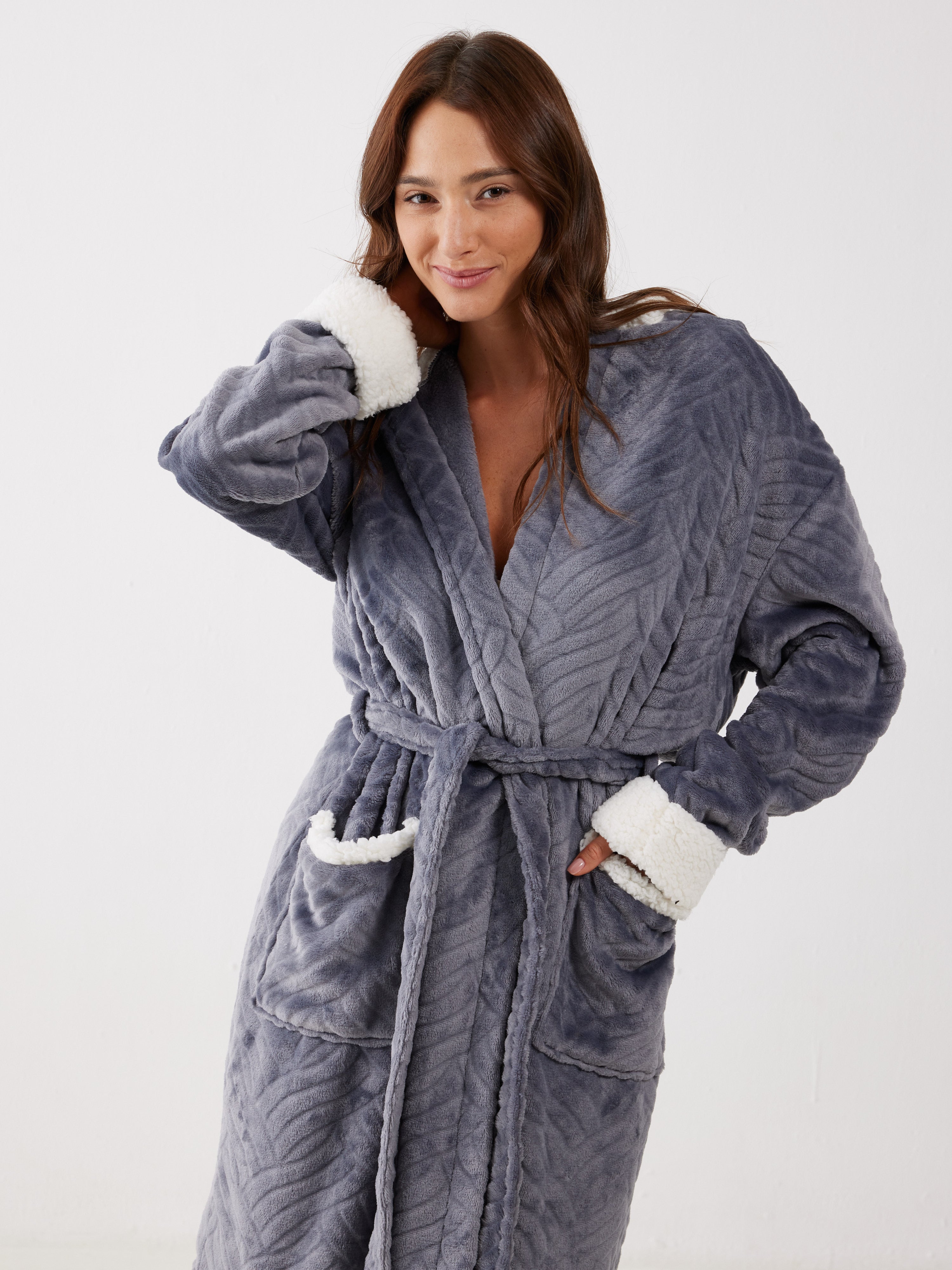 חלוק פלאפי - אפור כהה