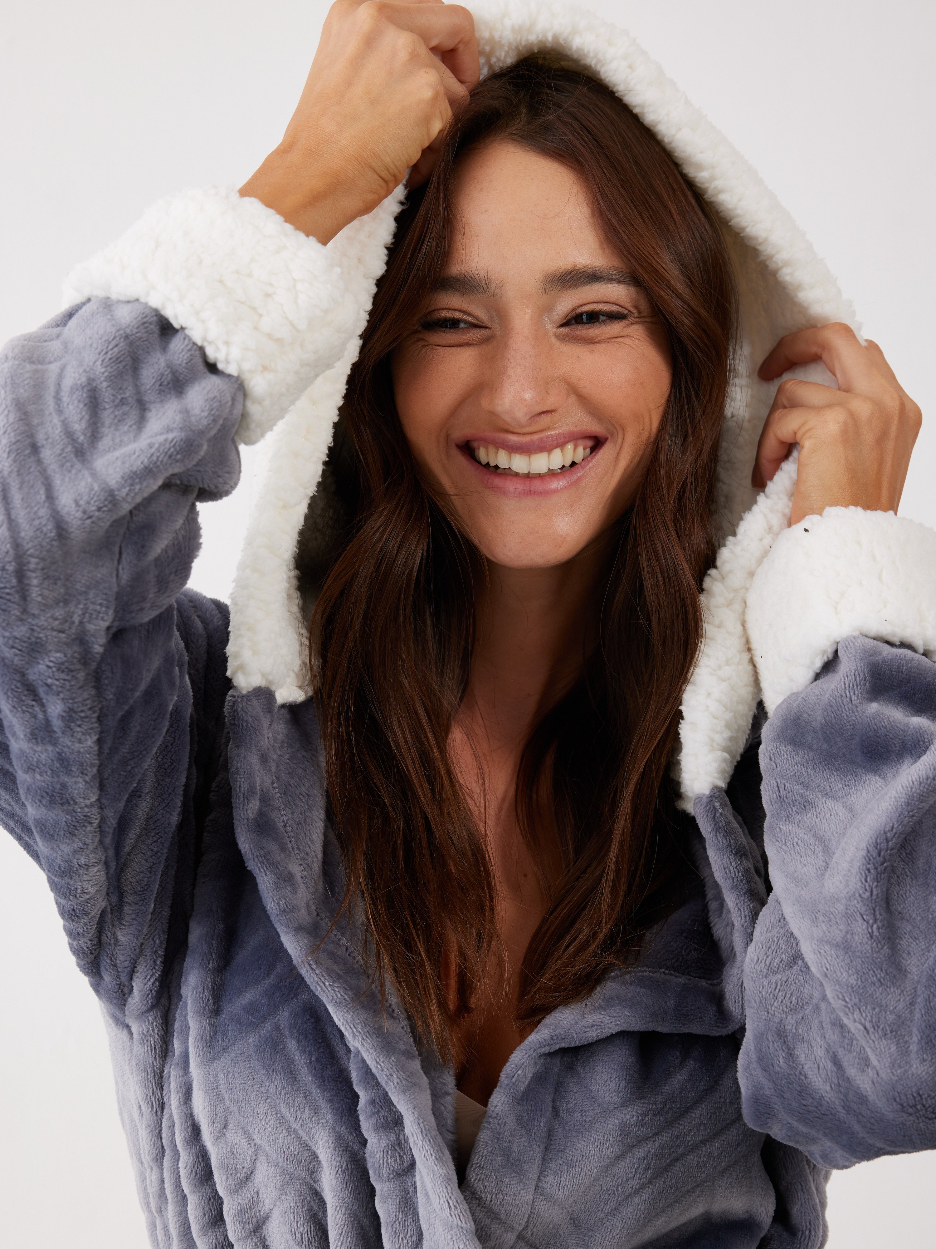 חלוק פלאפי - אפור כהה