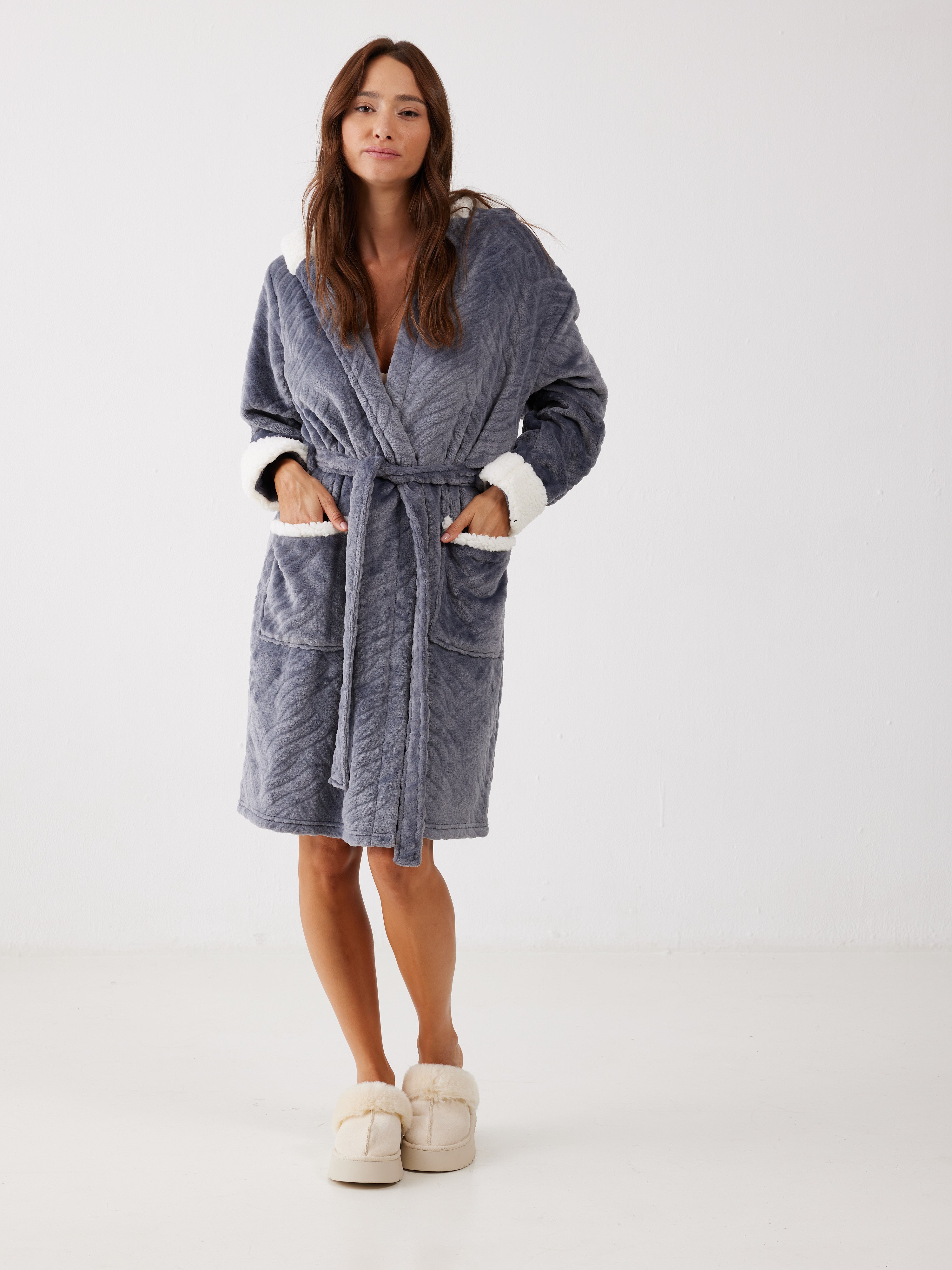 חלוק פלאפי - אפור כהה