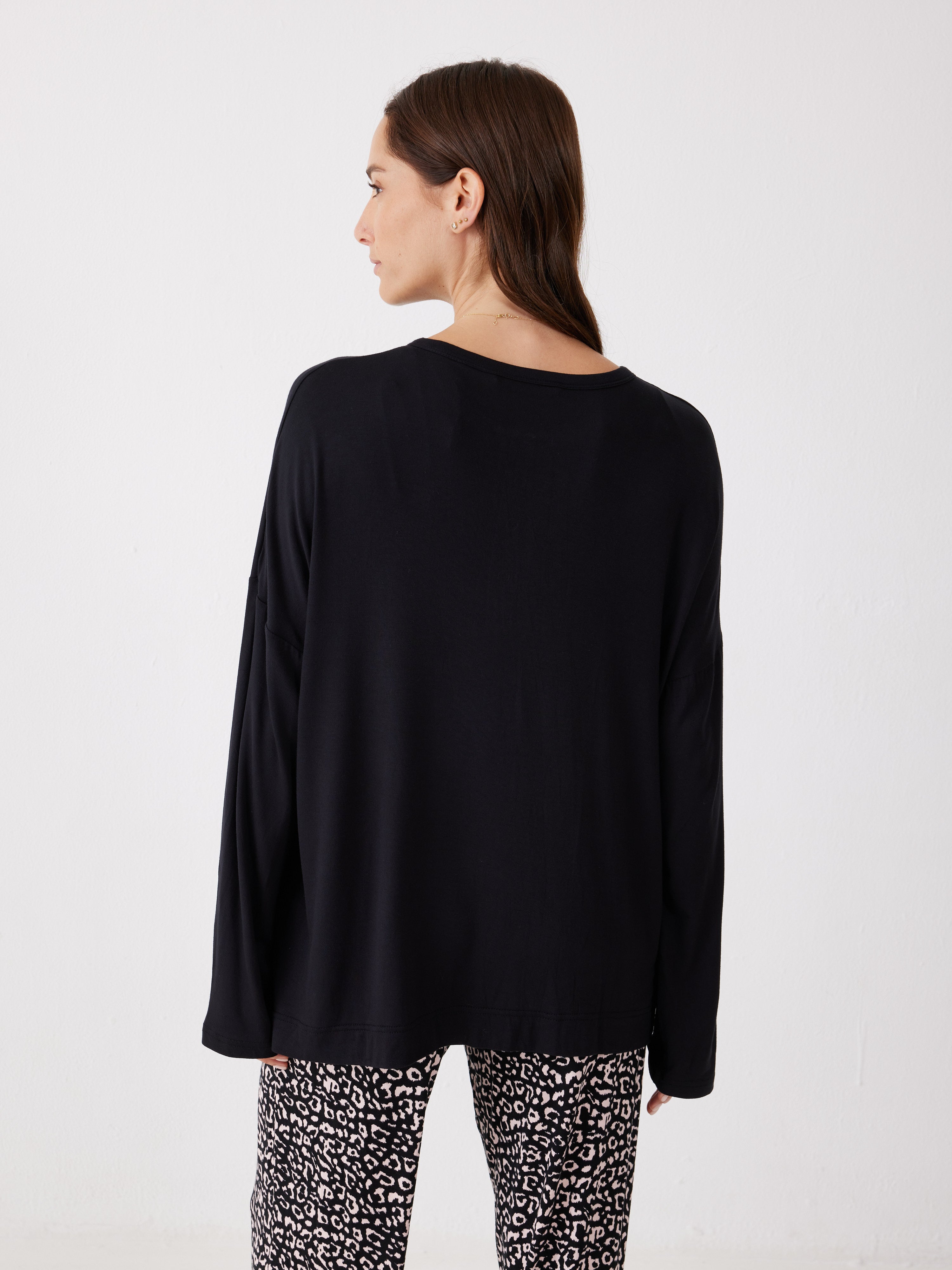 פיג'מה מנומרת ויסקוזה - שחור