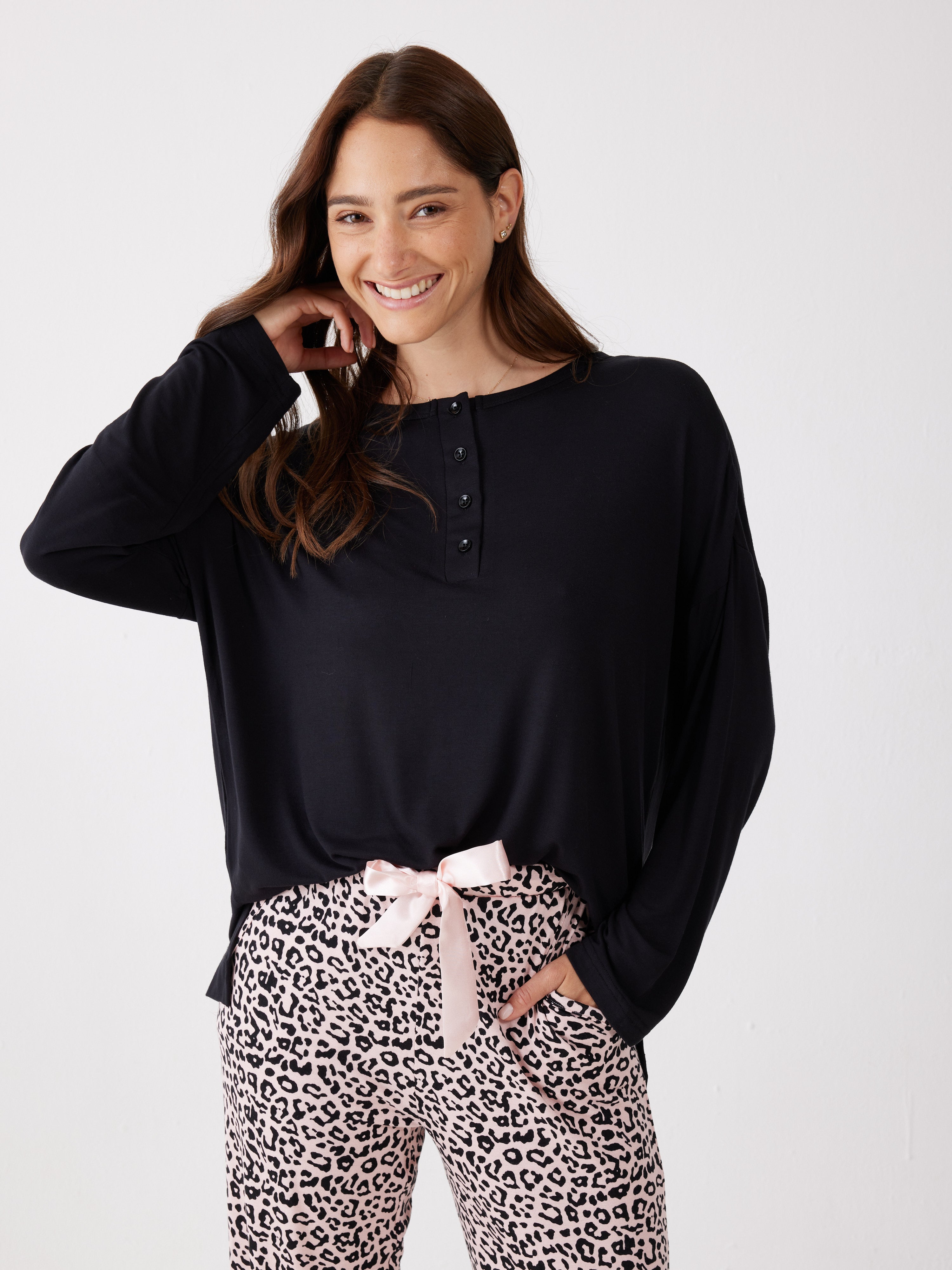 פיג'מה מנומרת ויסקוזה - ורוד