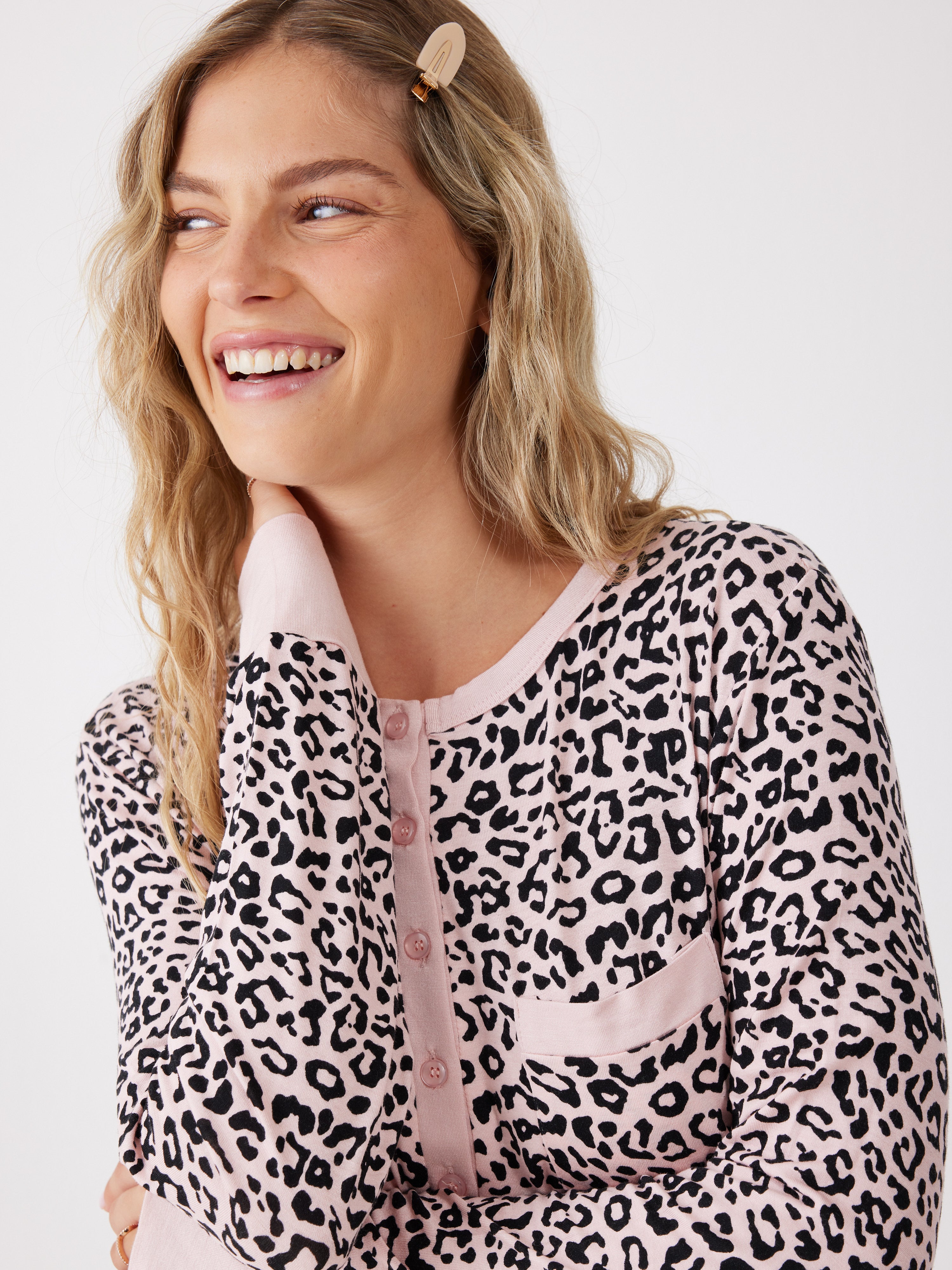 כותונת מנומרת ויסקוזה - ורוד