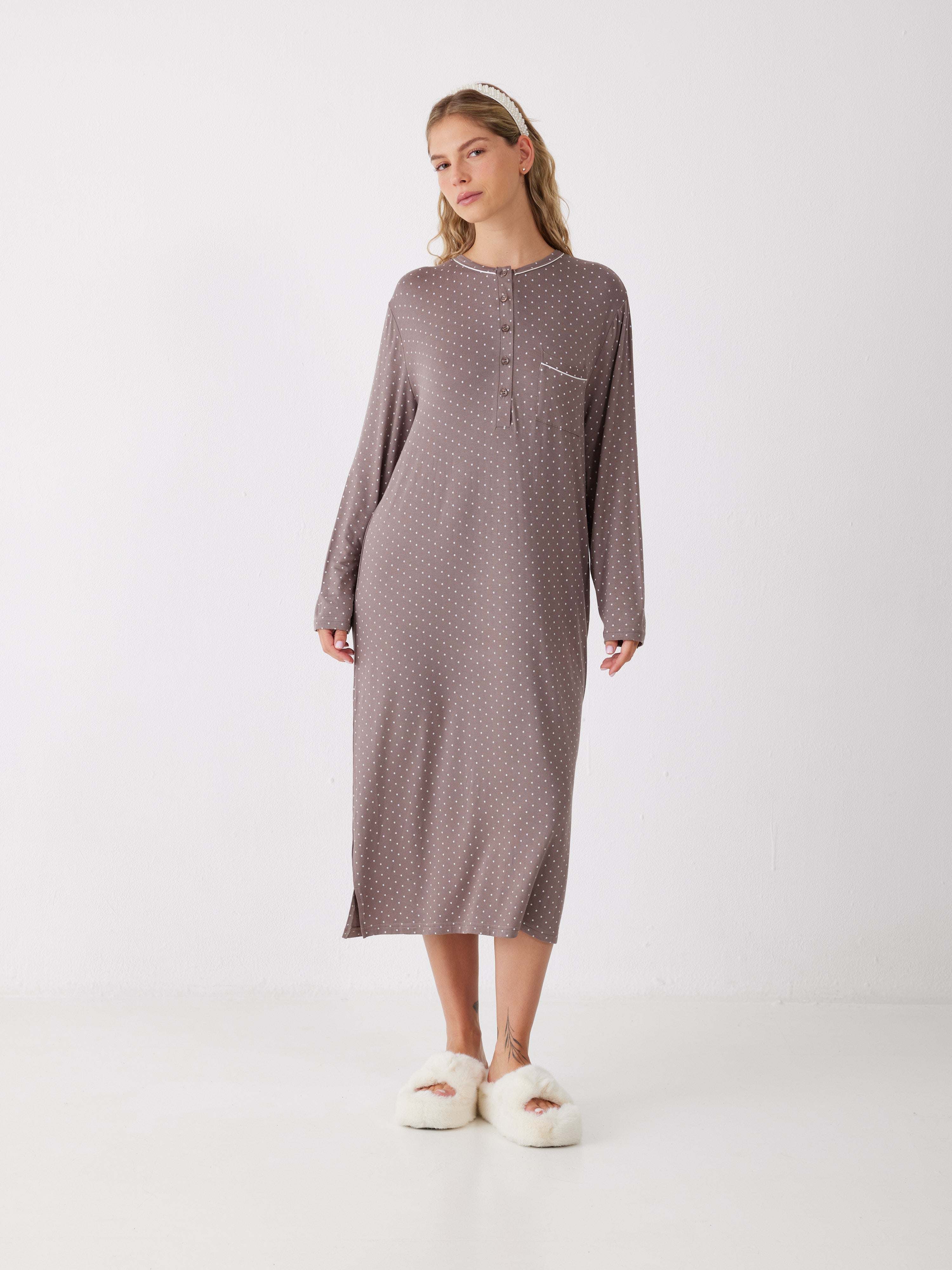 כותונת נקודות ויסקוזה - חום