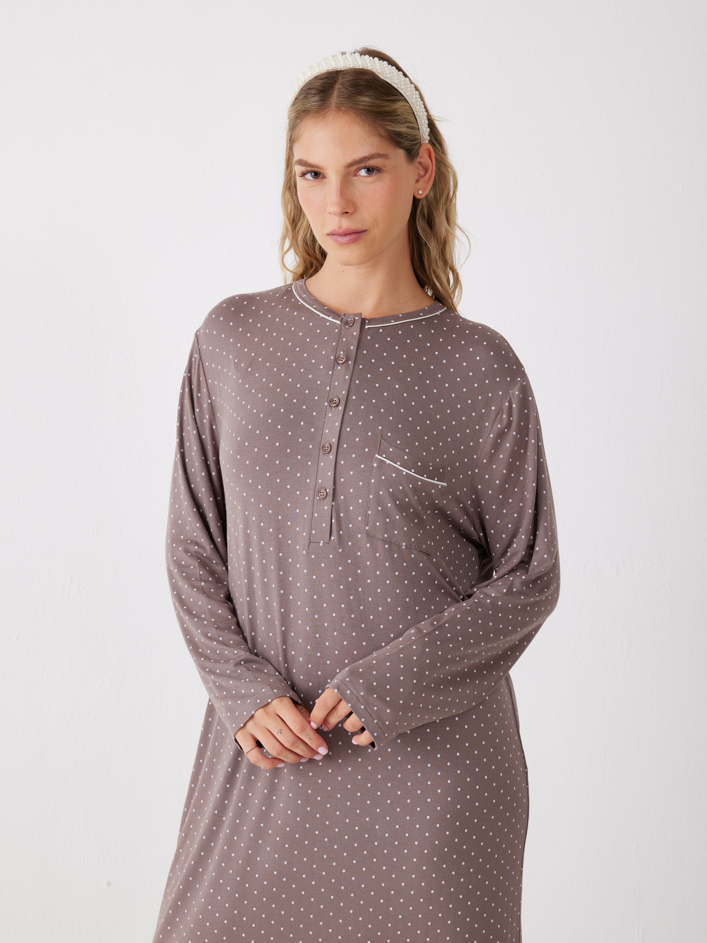 כותונת נקודות ויסקוזה - חום