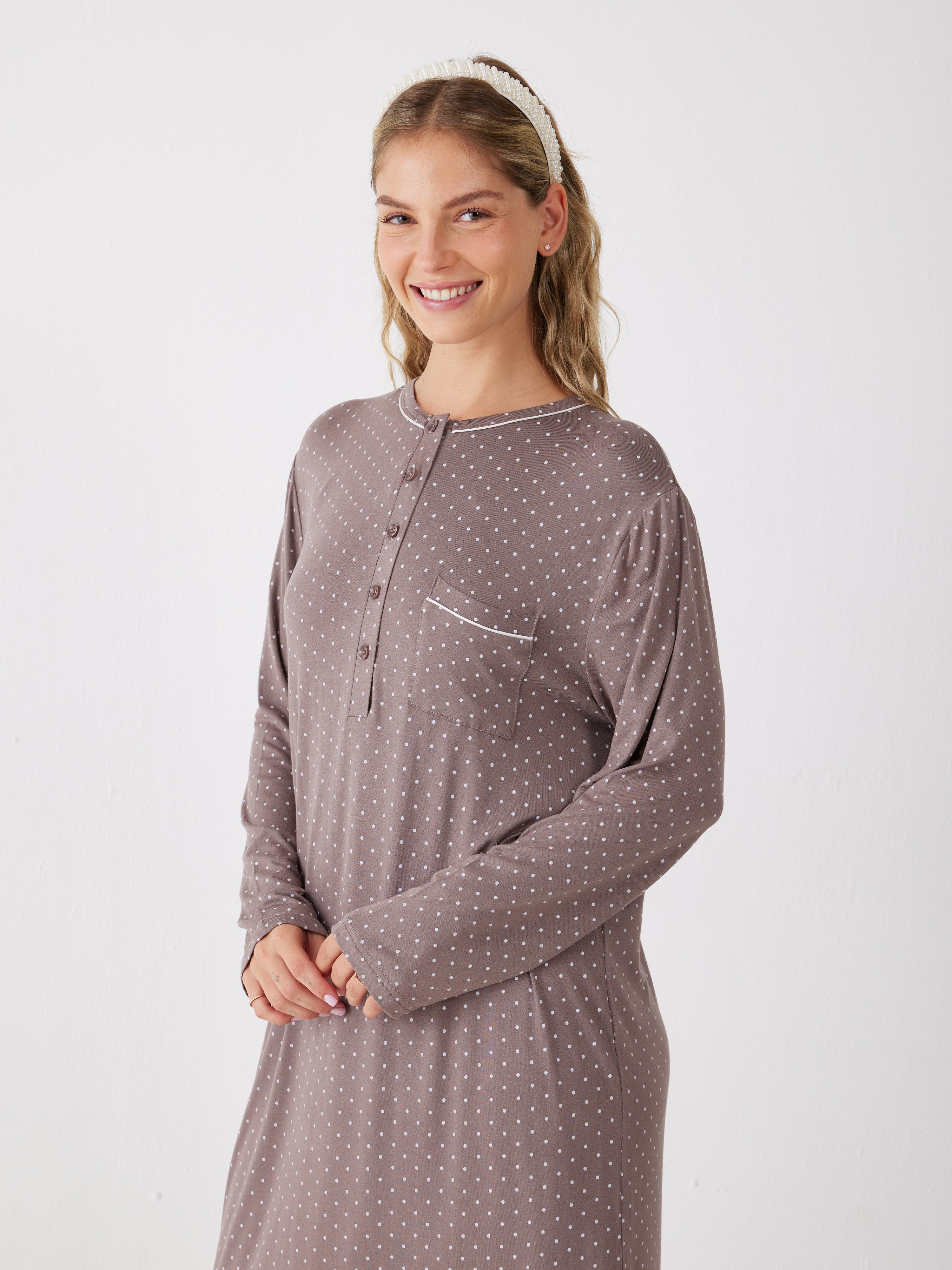 כותונת נקודות ויסקוזה - חום