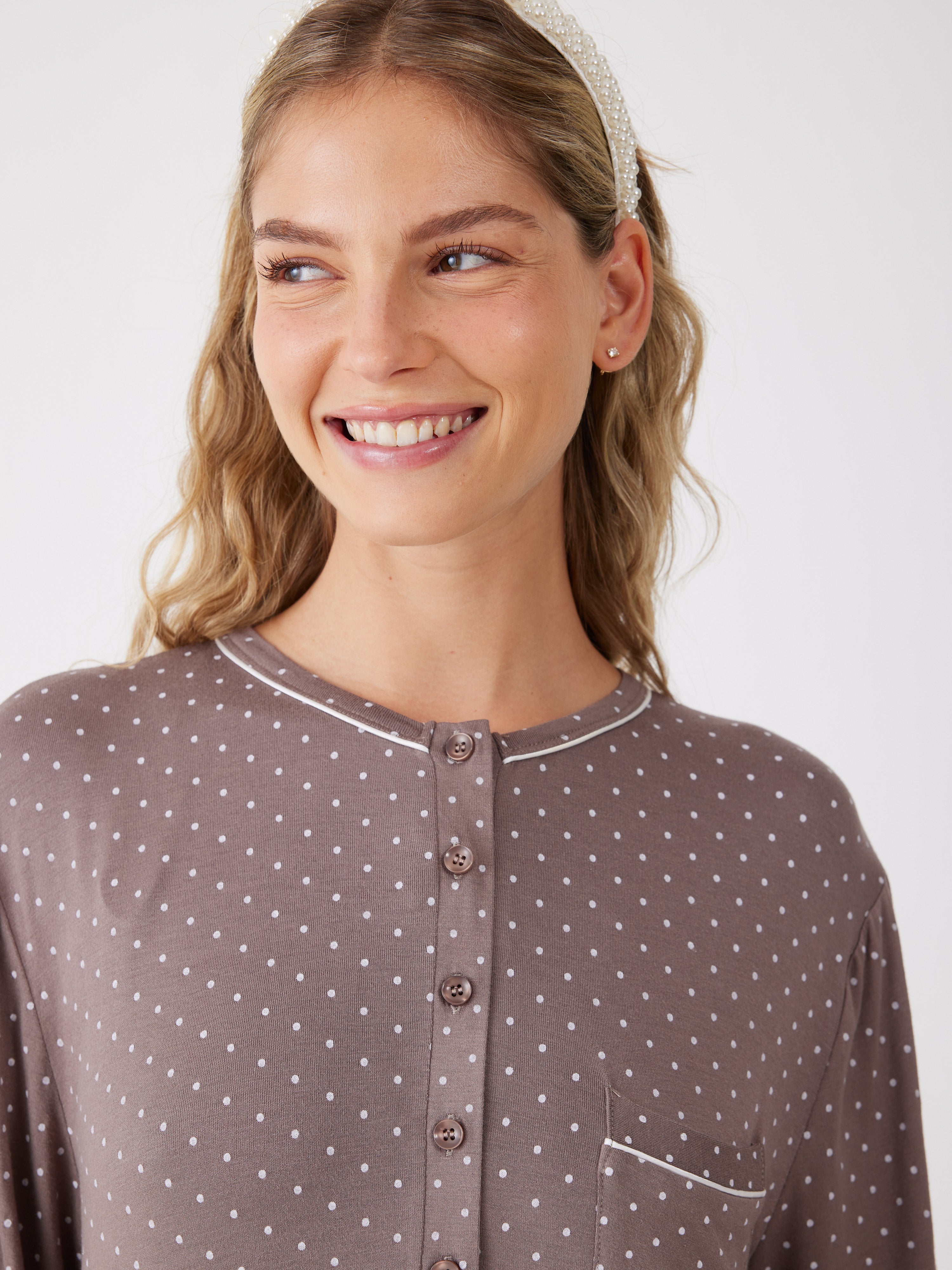 כותונת נקודות ויסקוזה - חום