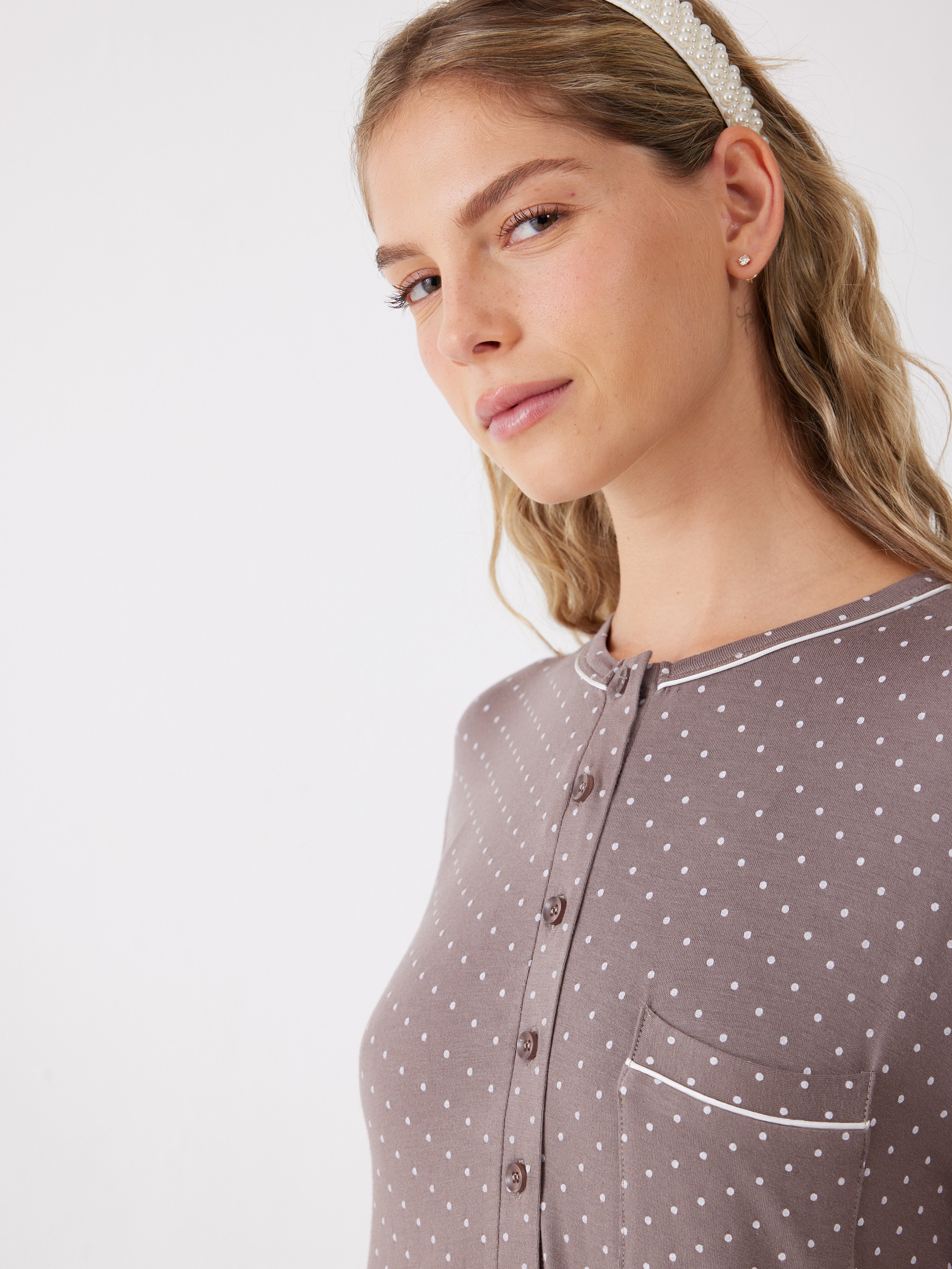 כותונת נקודות ויסקוזה - חום