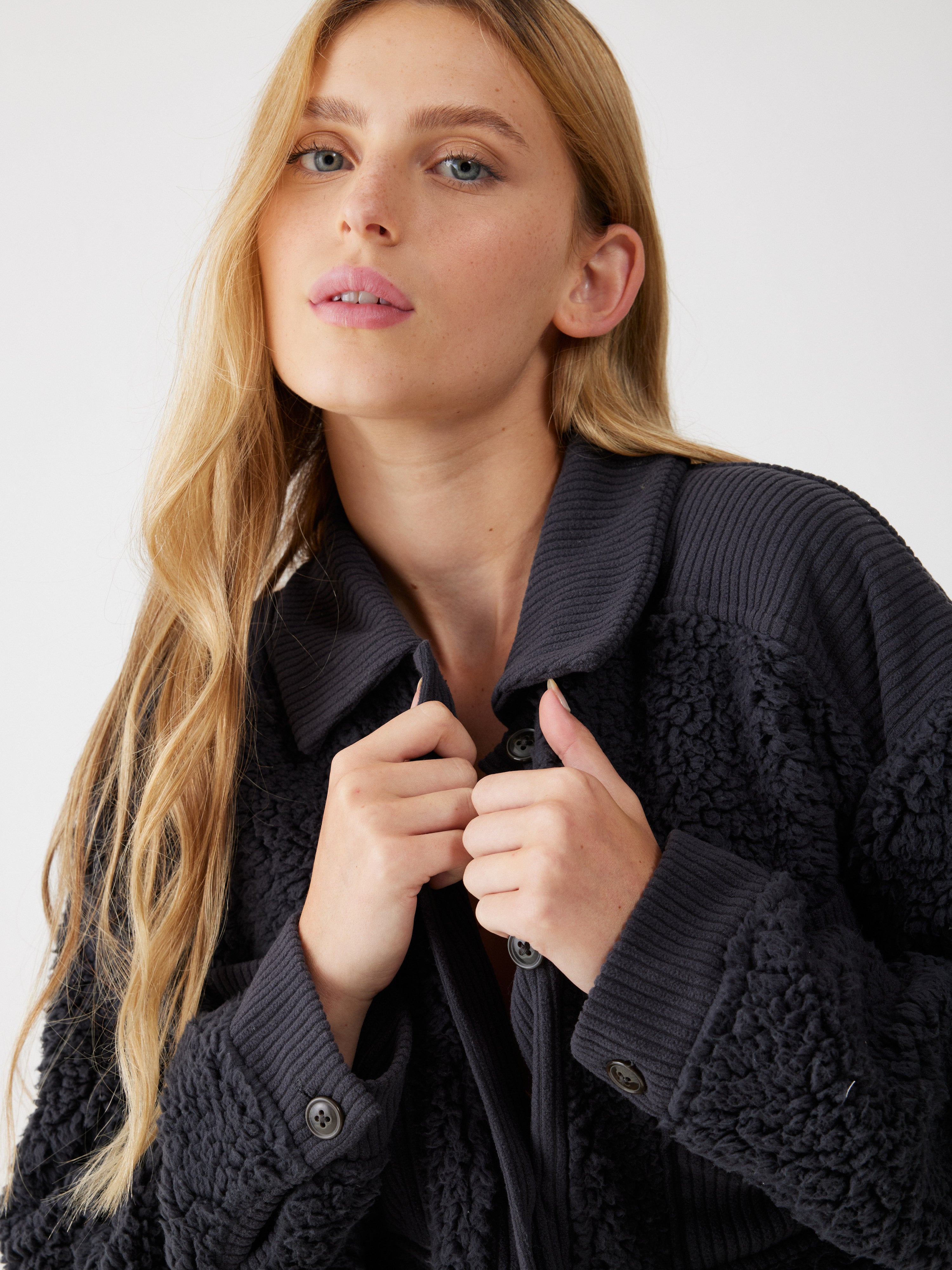 ג'קט פלאפי - אפור כהה