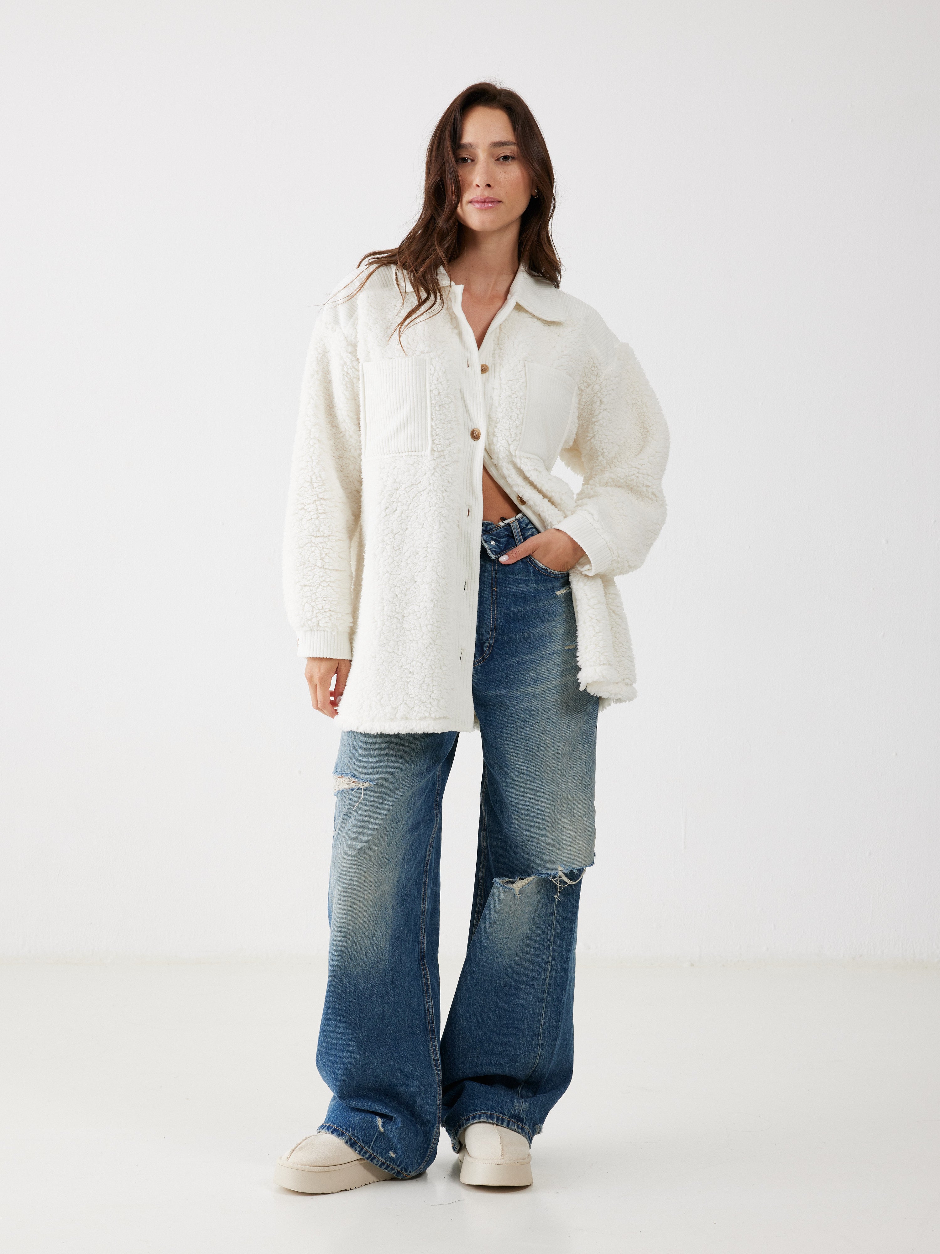 ג'קט פלאפי - שמנת