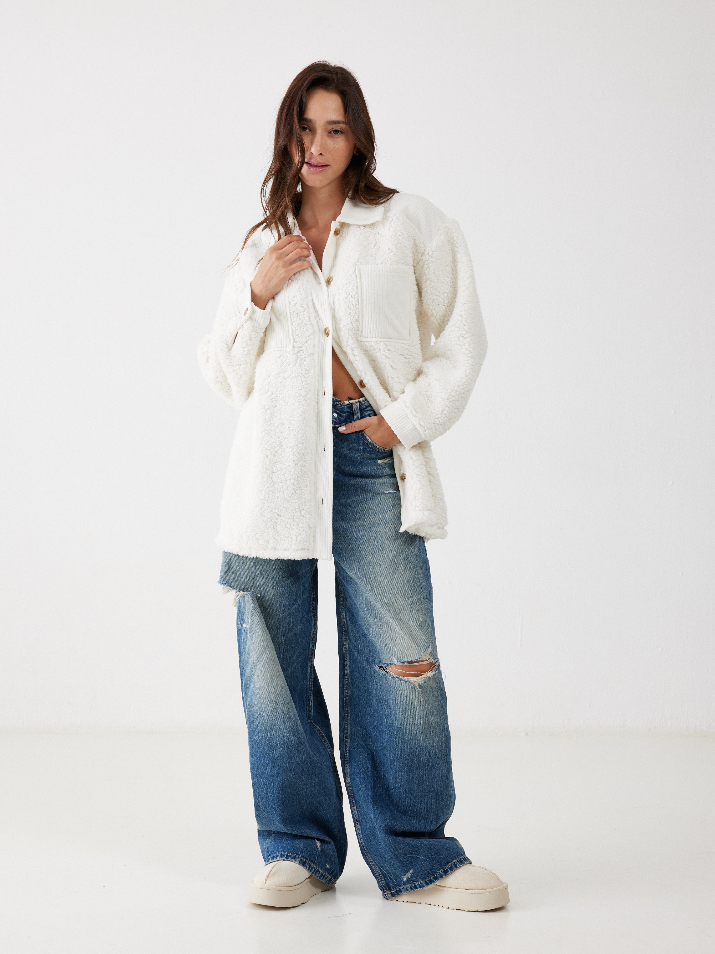 ג'קט פלאפי - שמנת