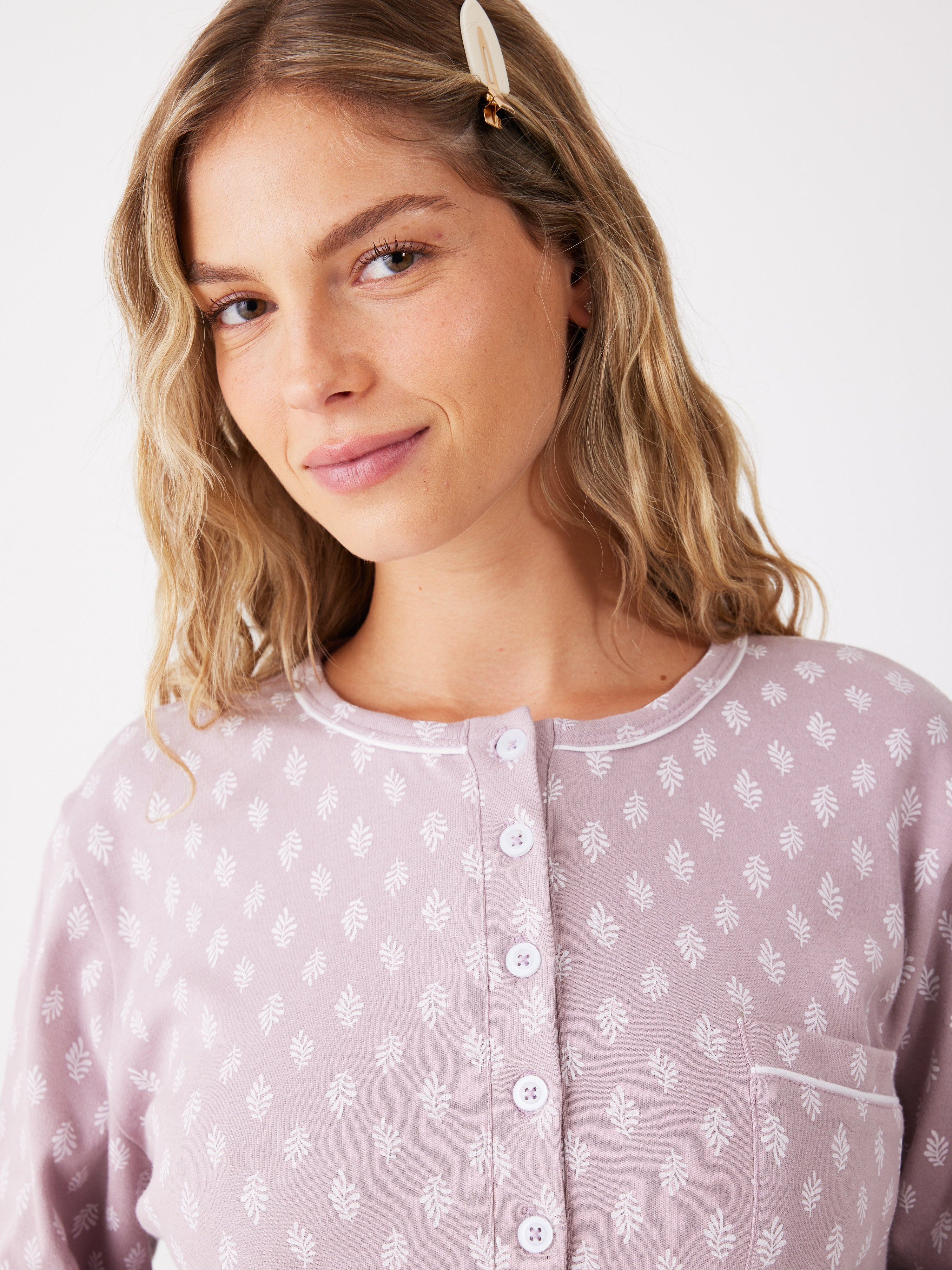 כותונת עלים כותנה - ורוד מעושן