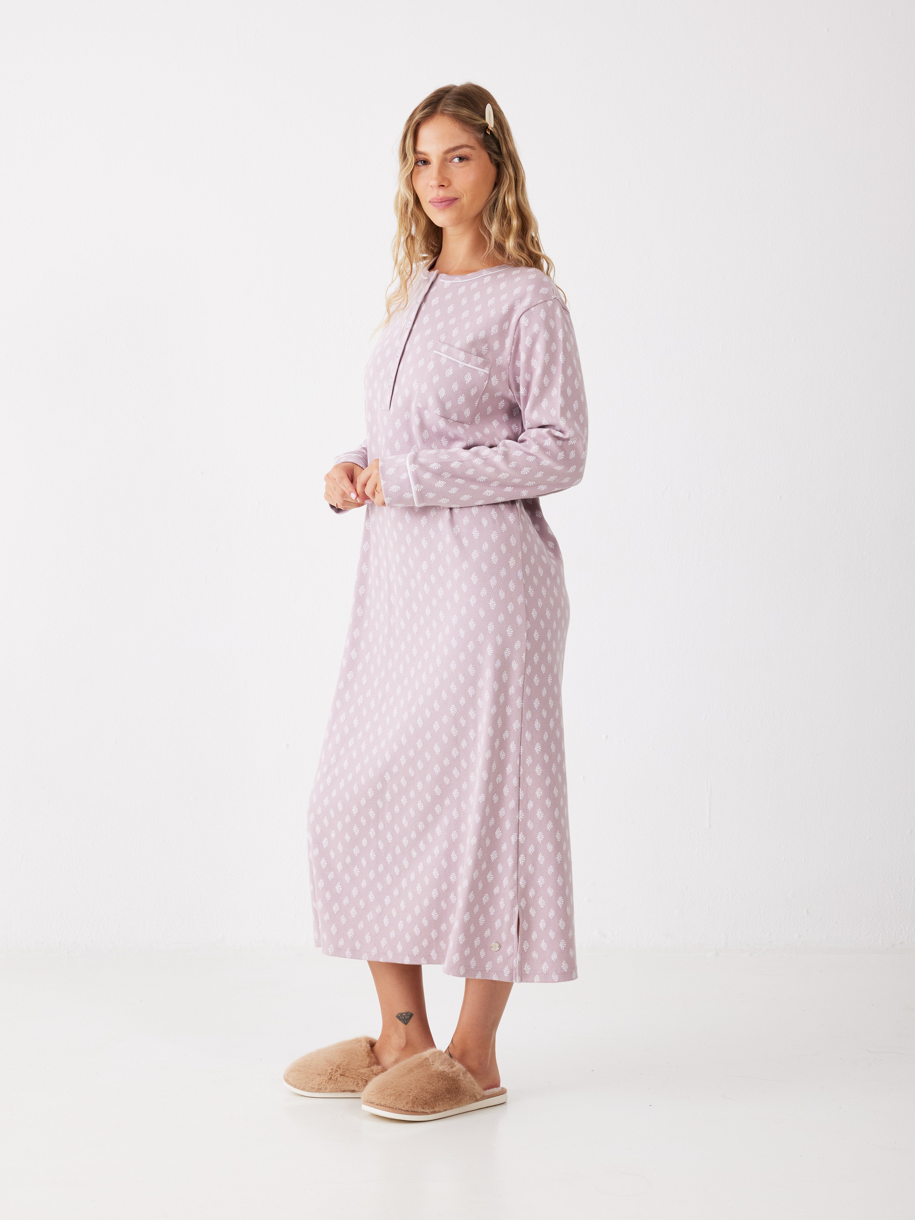 כותונת עלים כותנה - ורוד מעושן