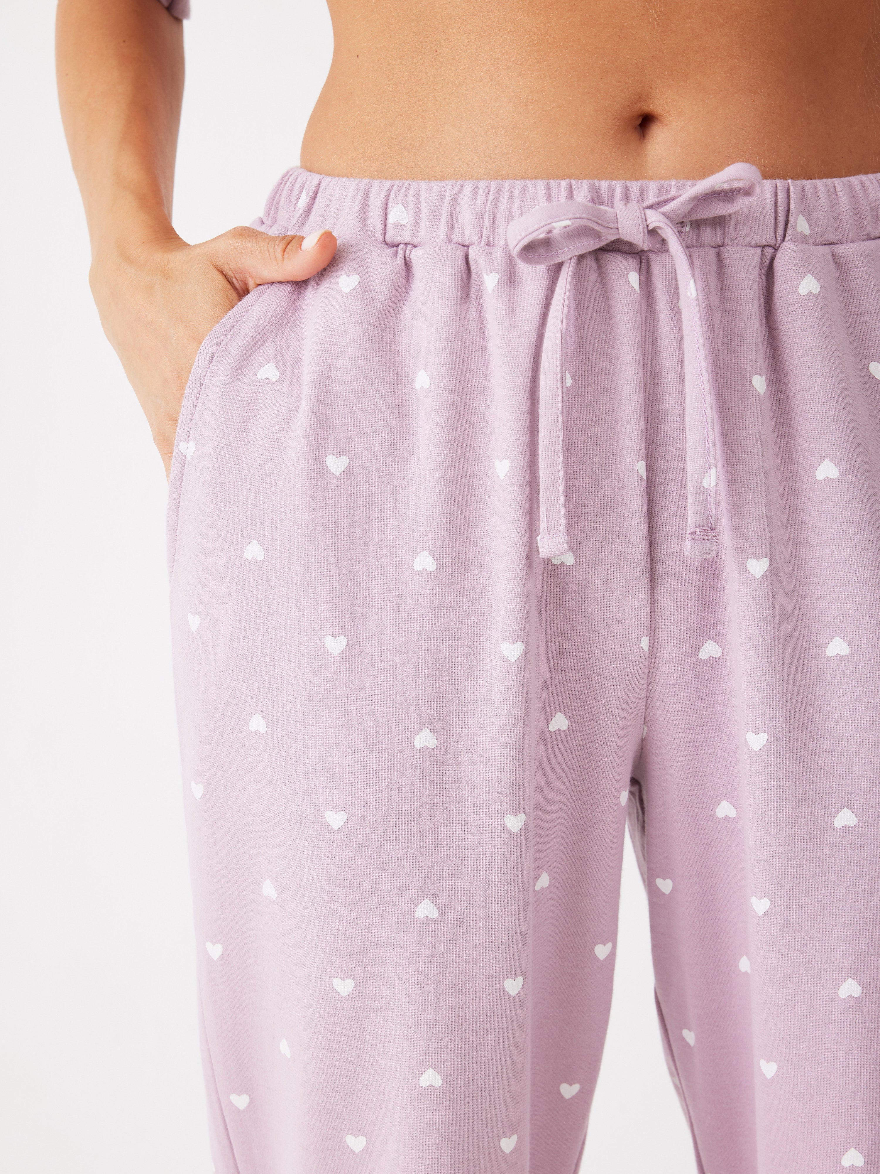 פיג'מה מכופתרת לבבות 100% כותנה