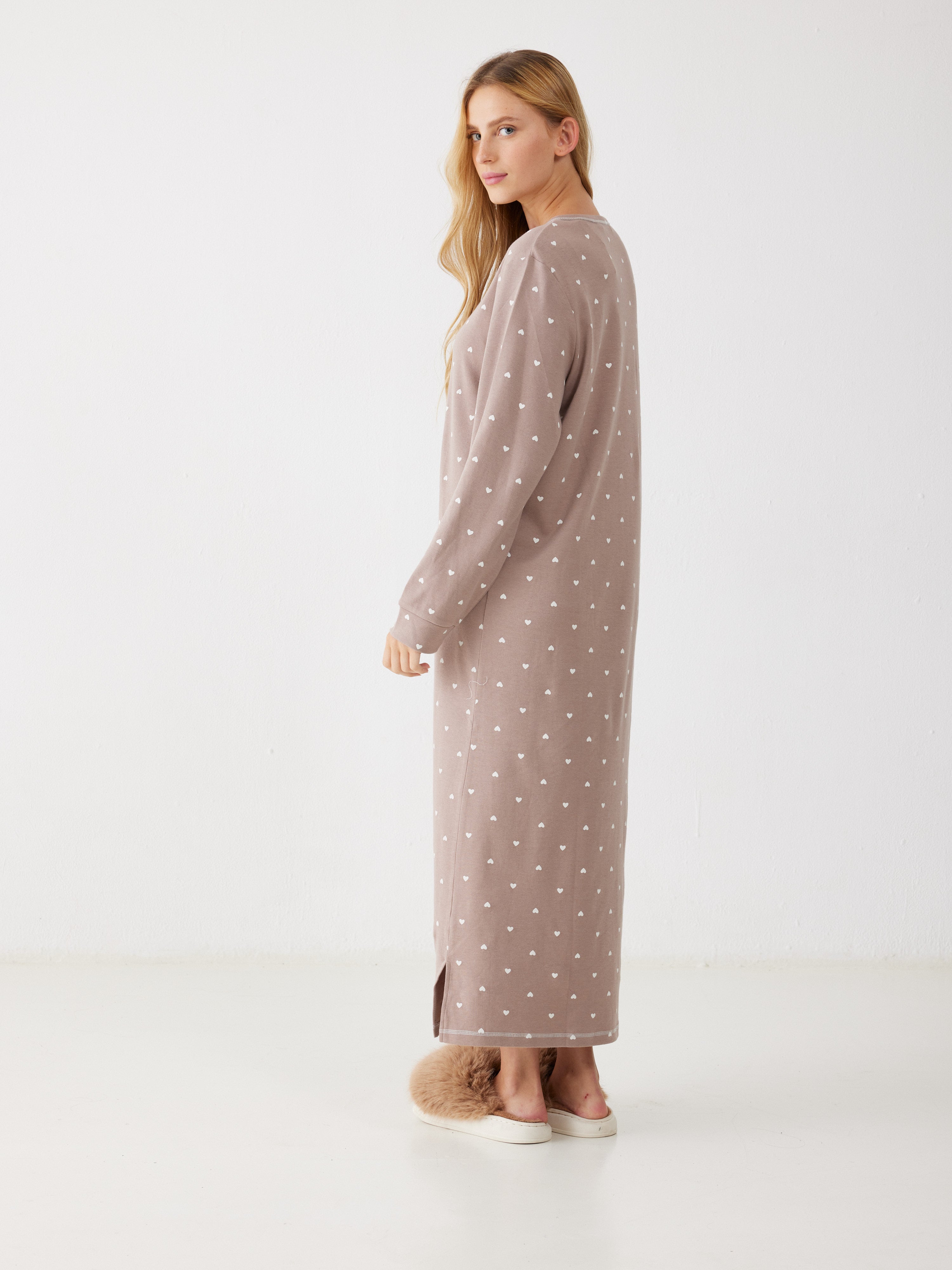 כותונת לבבות כותנה 100% - קפה