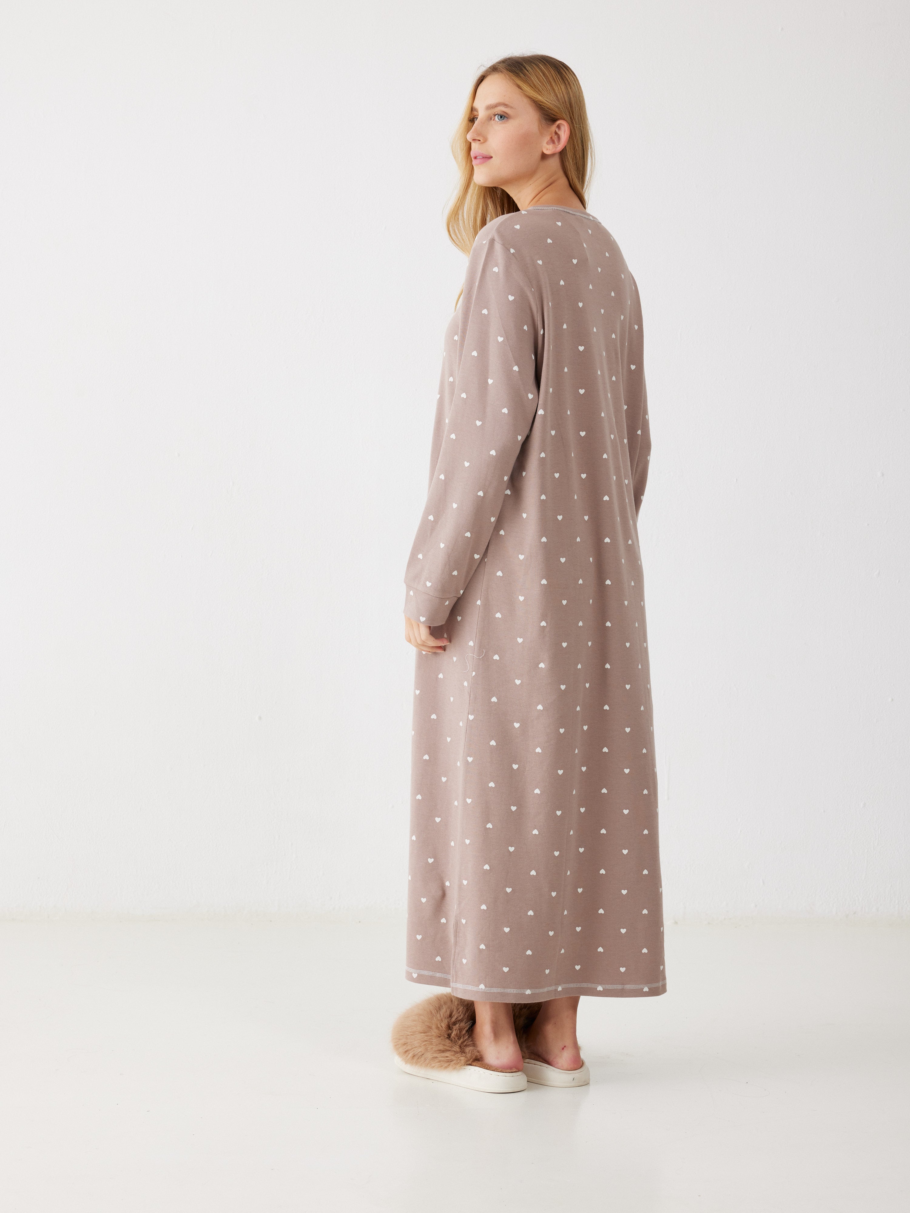 כותונת לבבות כותנה 100% - קפה