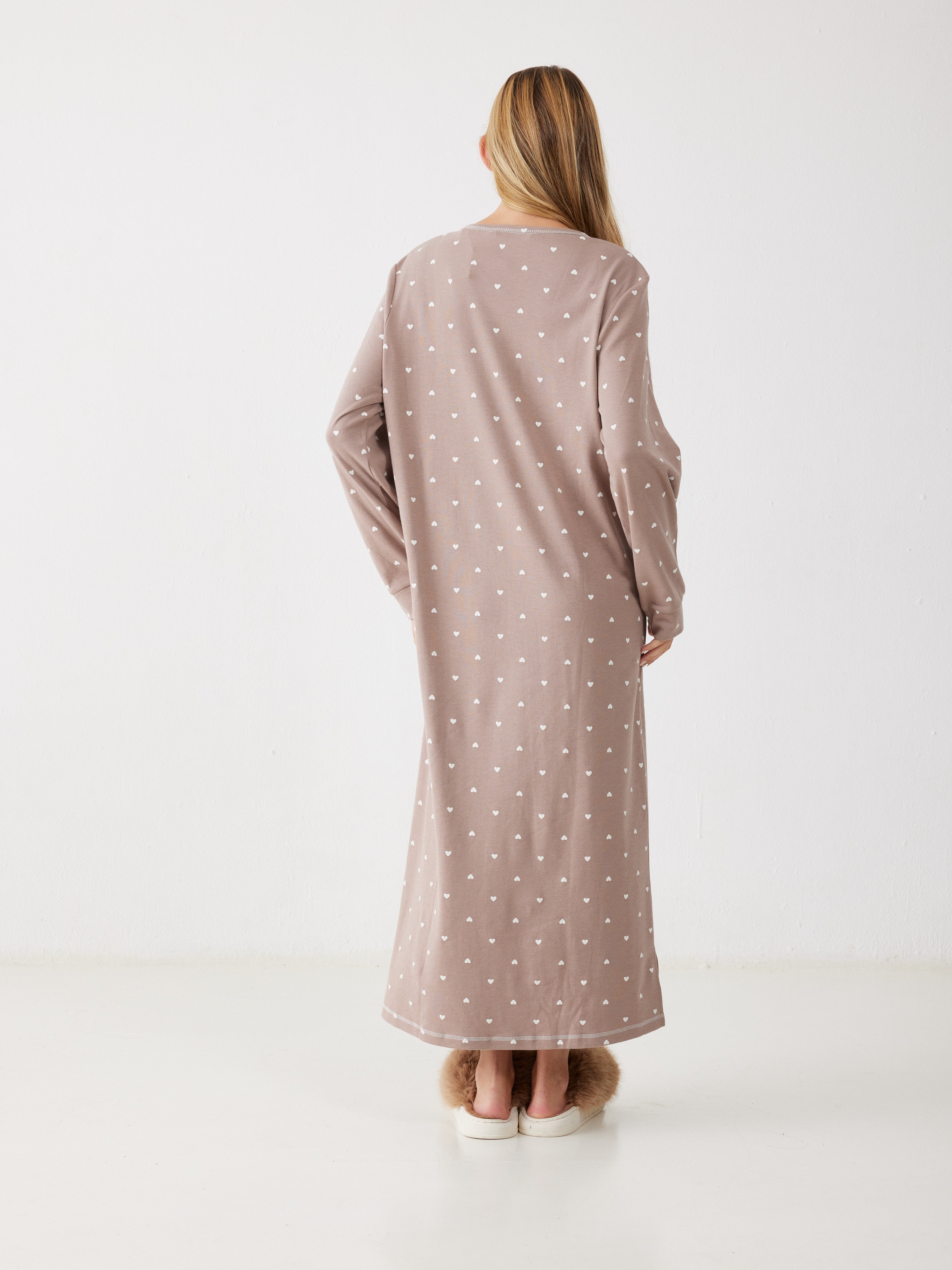 כותונת לבבות כותנה 100% - קפה