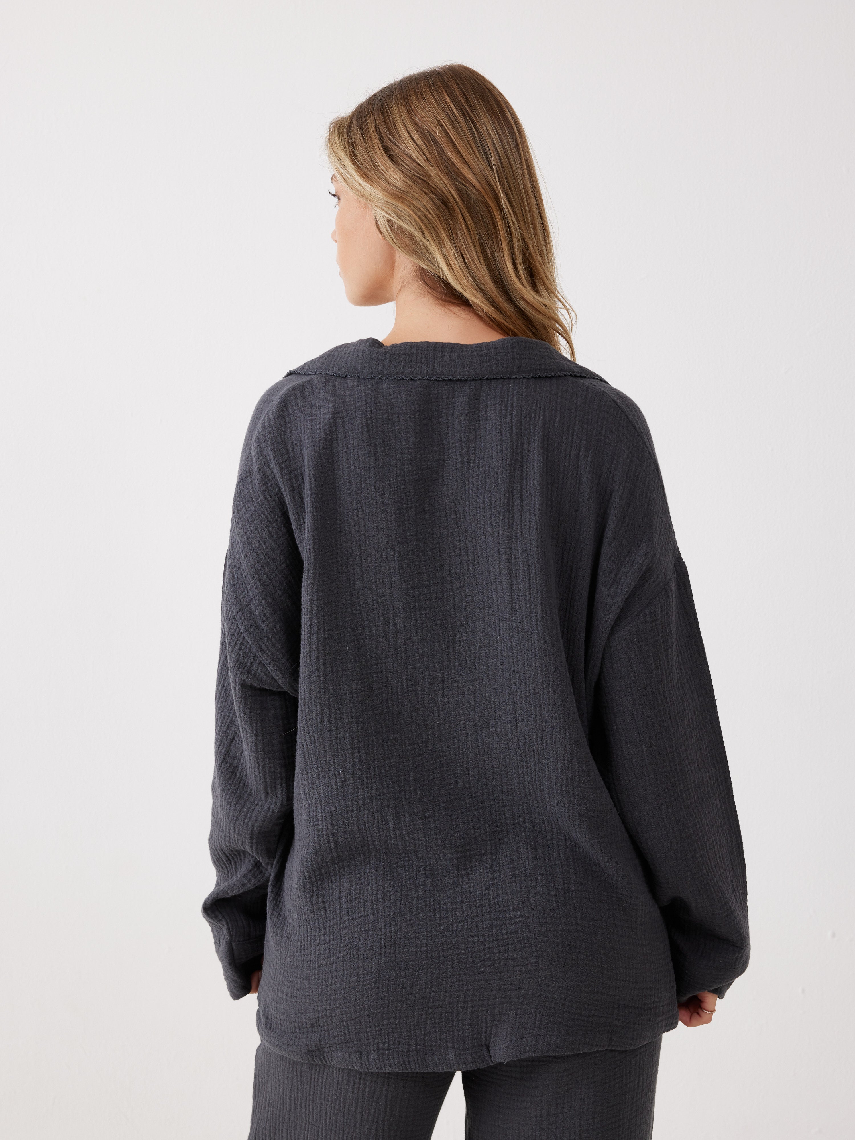 חליפה מכופתרת טטרה - אפור כהה