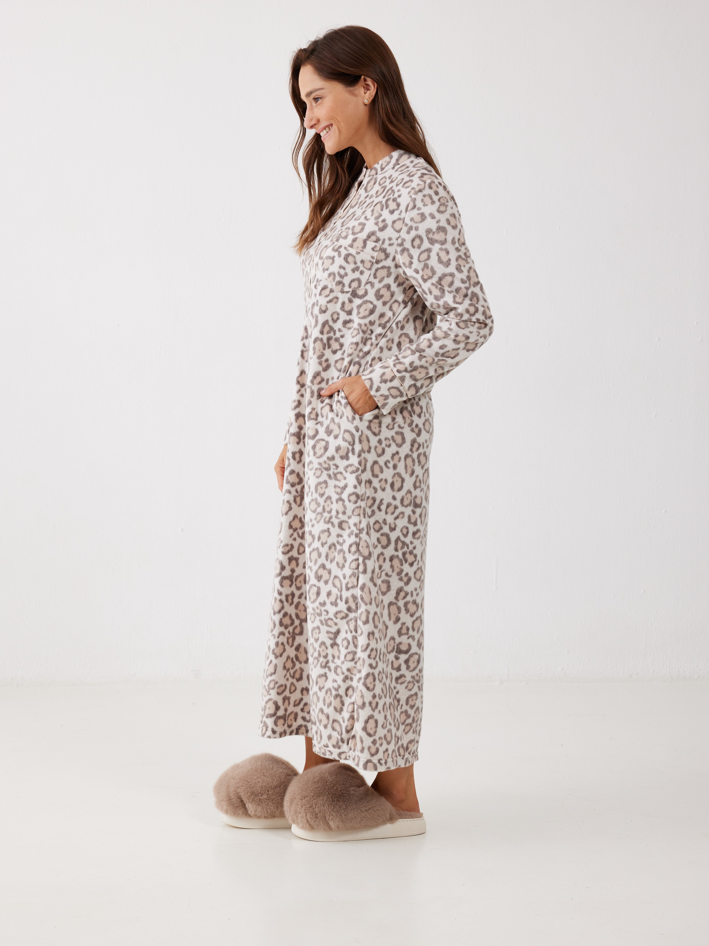 כותונת מנומרת מינק - בז