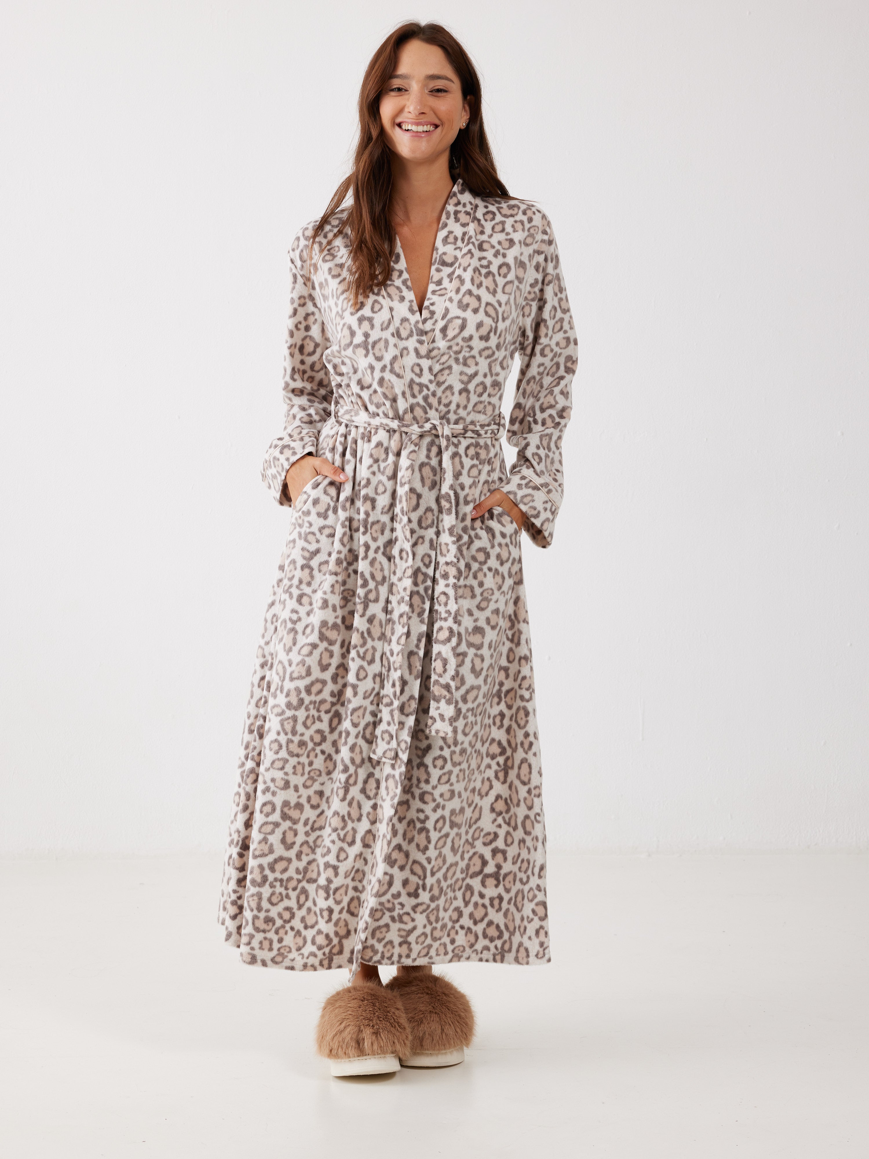 חלוק מנומר מינק - בז