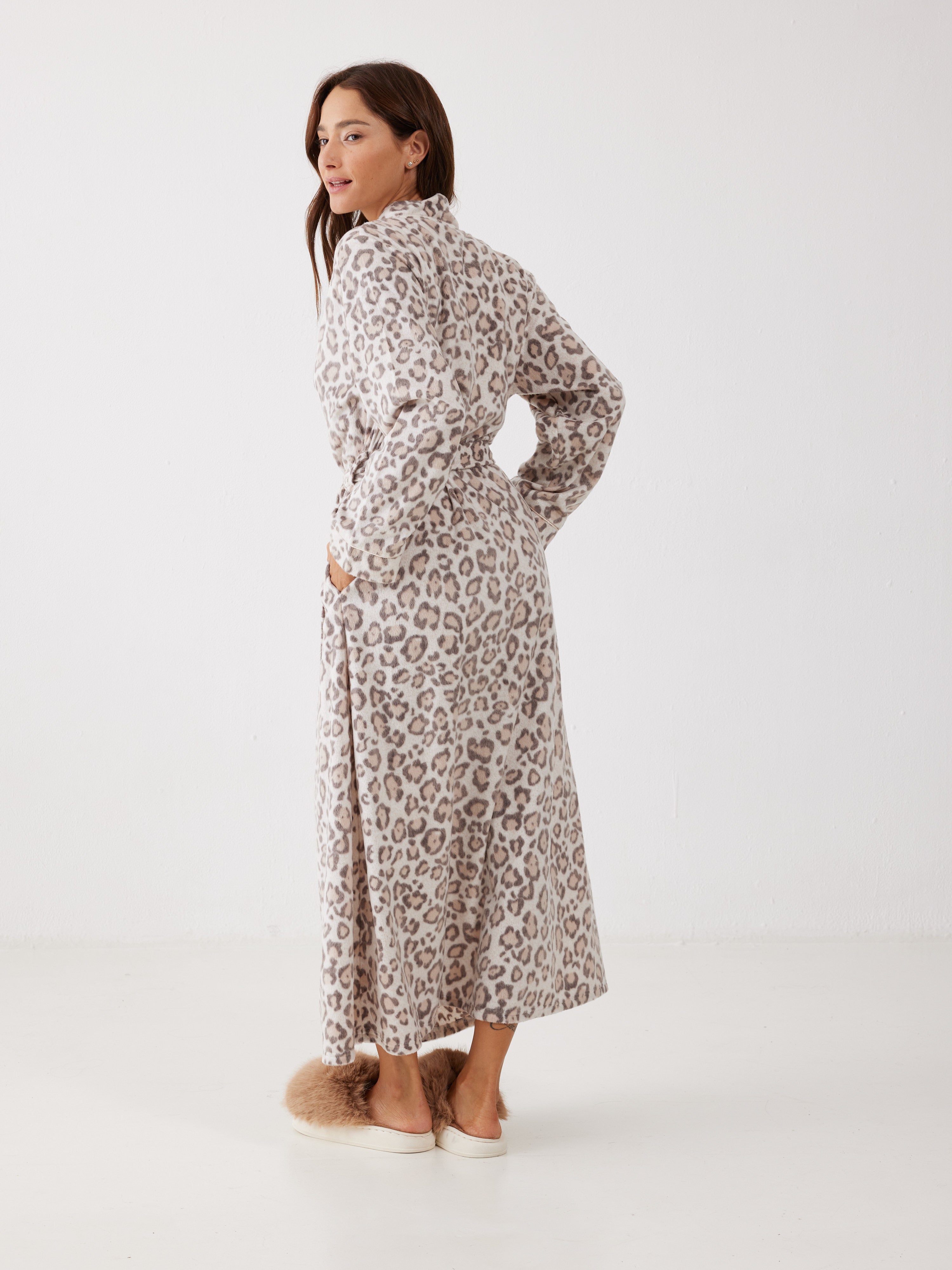 חלוק מנומר מינק - בז