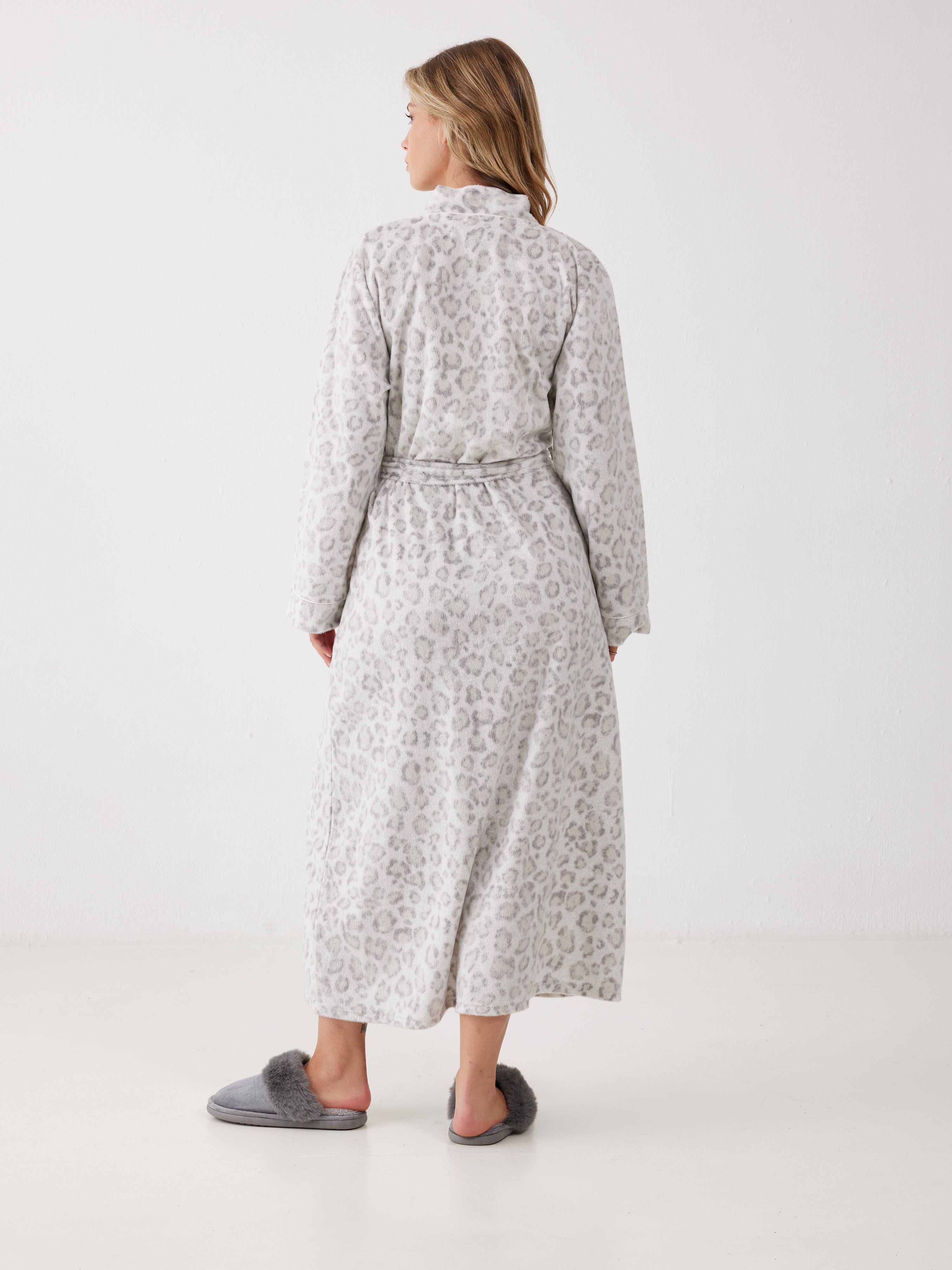 חלוק מנומר מינק - שמנת